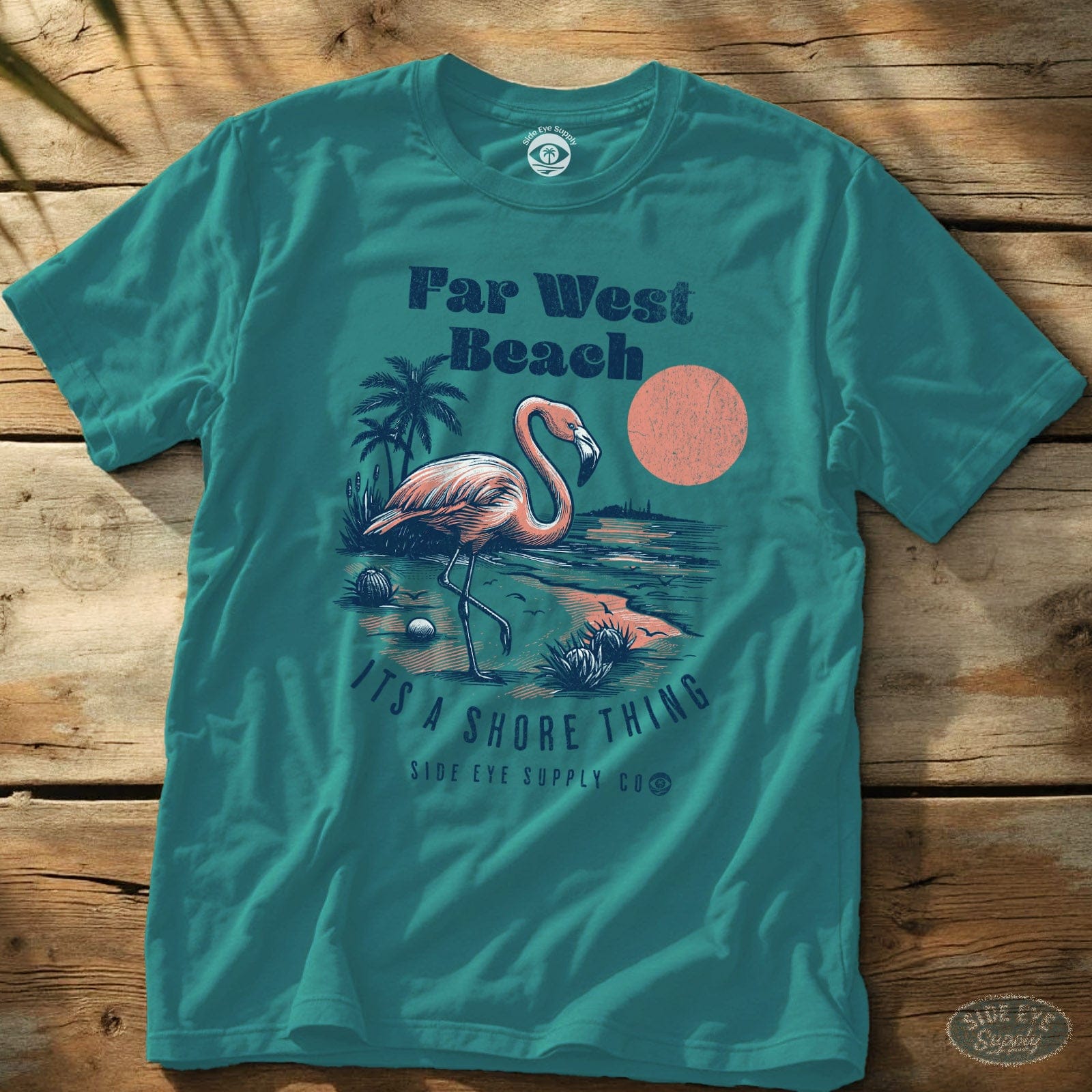 Far West Beach - It's a Shore Thing Tee Tropical Blue / S - by Side Eye Supply - Surf Beach Life Apparel