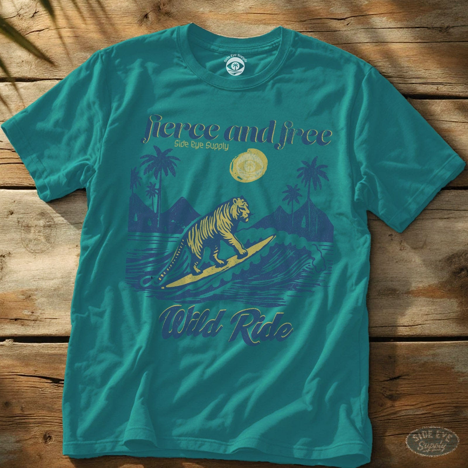 Fierce and Free Tee Tropical Blue / S - by Side Eye Supply - Surf Beach Life Apparel