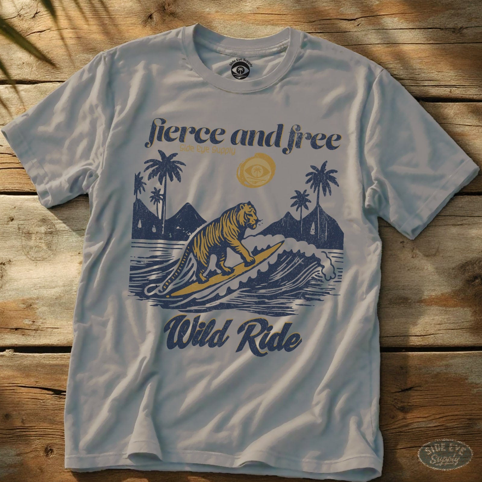 Fierce and Free Tee Ice Grey / S - by Side Eye Supply - Surf Beach Life Apparel