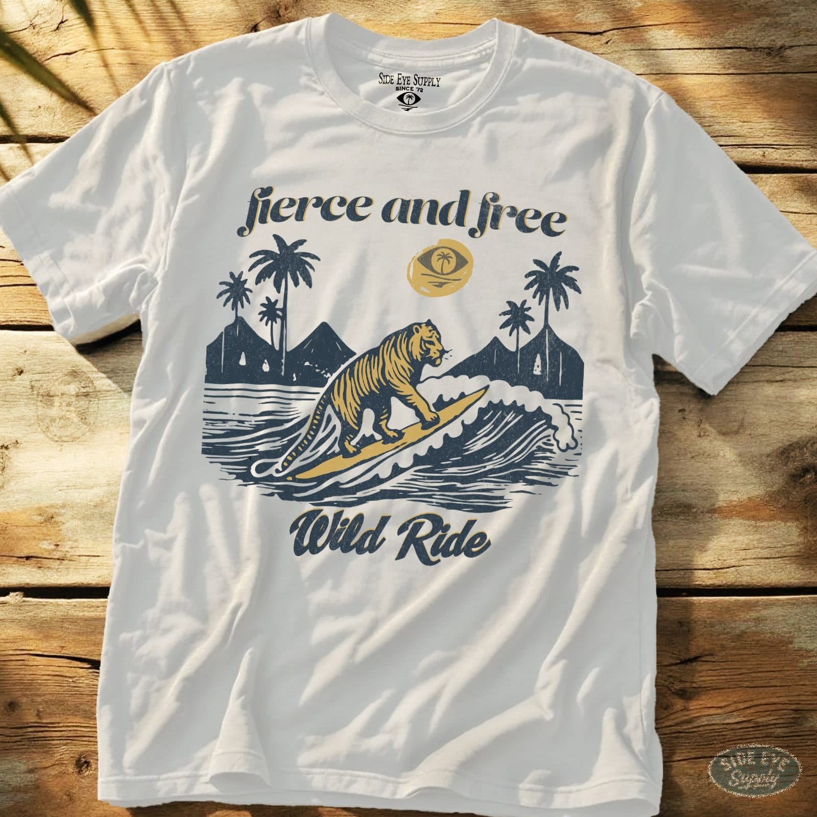 Fierce and Free Tee White / S - by Side Eye Supply - Surf Beach Life Apparel