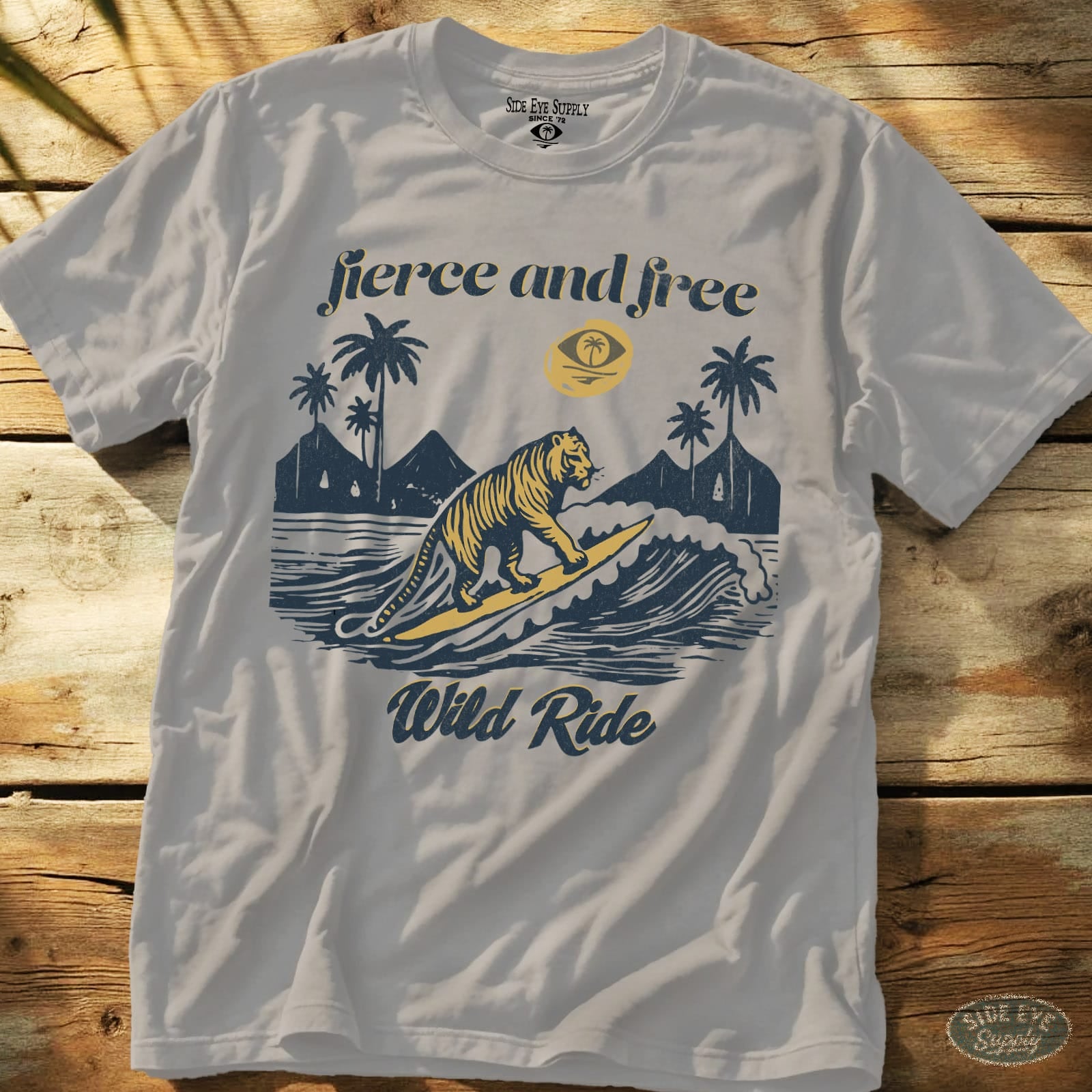 Fierce and Free Tee Ice Grey / S - by Side Eye Supply - Surf Beach Life Apparel