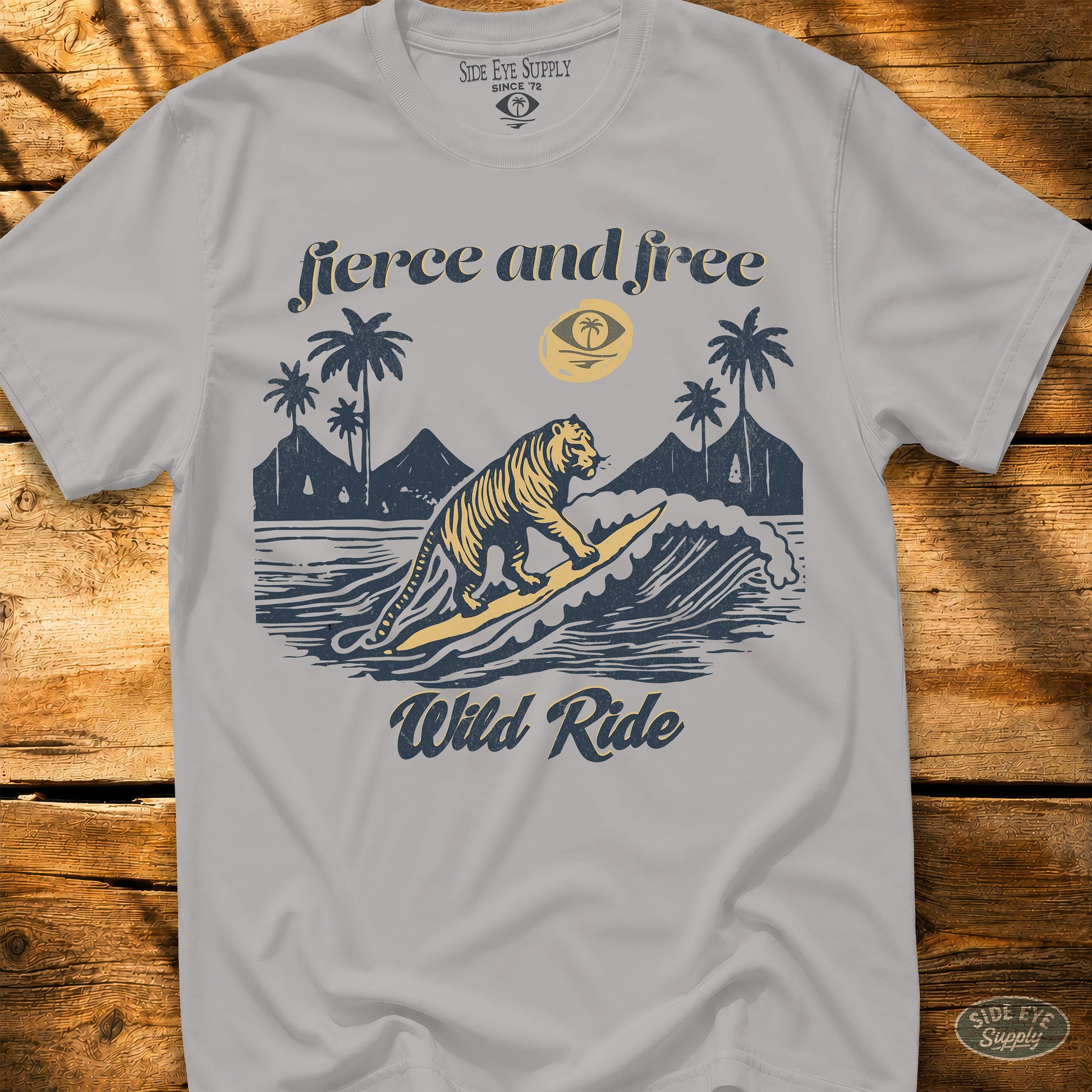 Fierce and Free Tee Ice Grey / S - by Side Eye Supply - Surf Beach Life Apparel