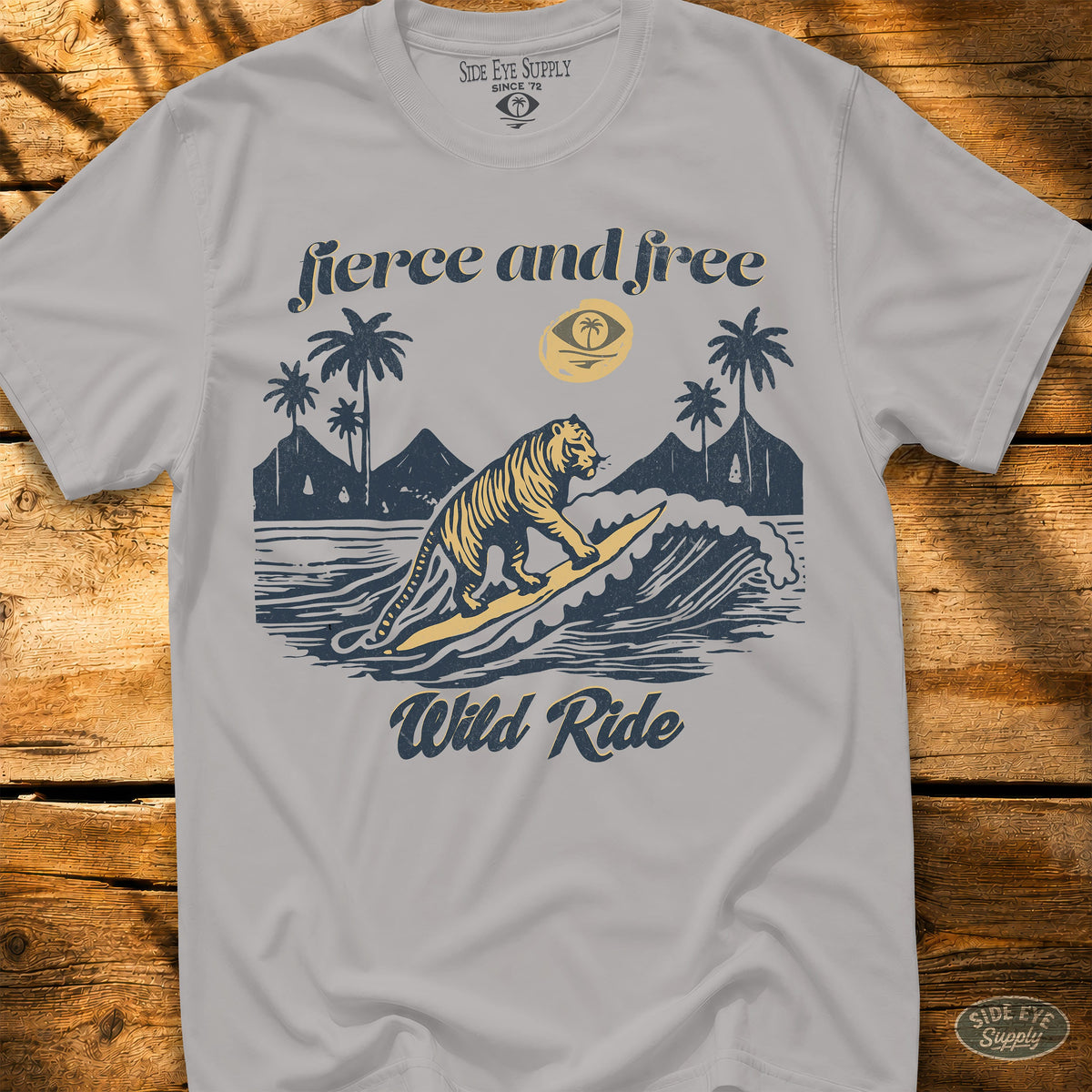 Fierce and Free Tee Ice Grey / S - by Side Eye Supply - Surf Beach Life Apparel