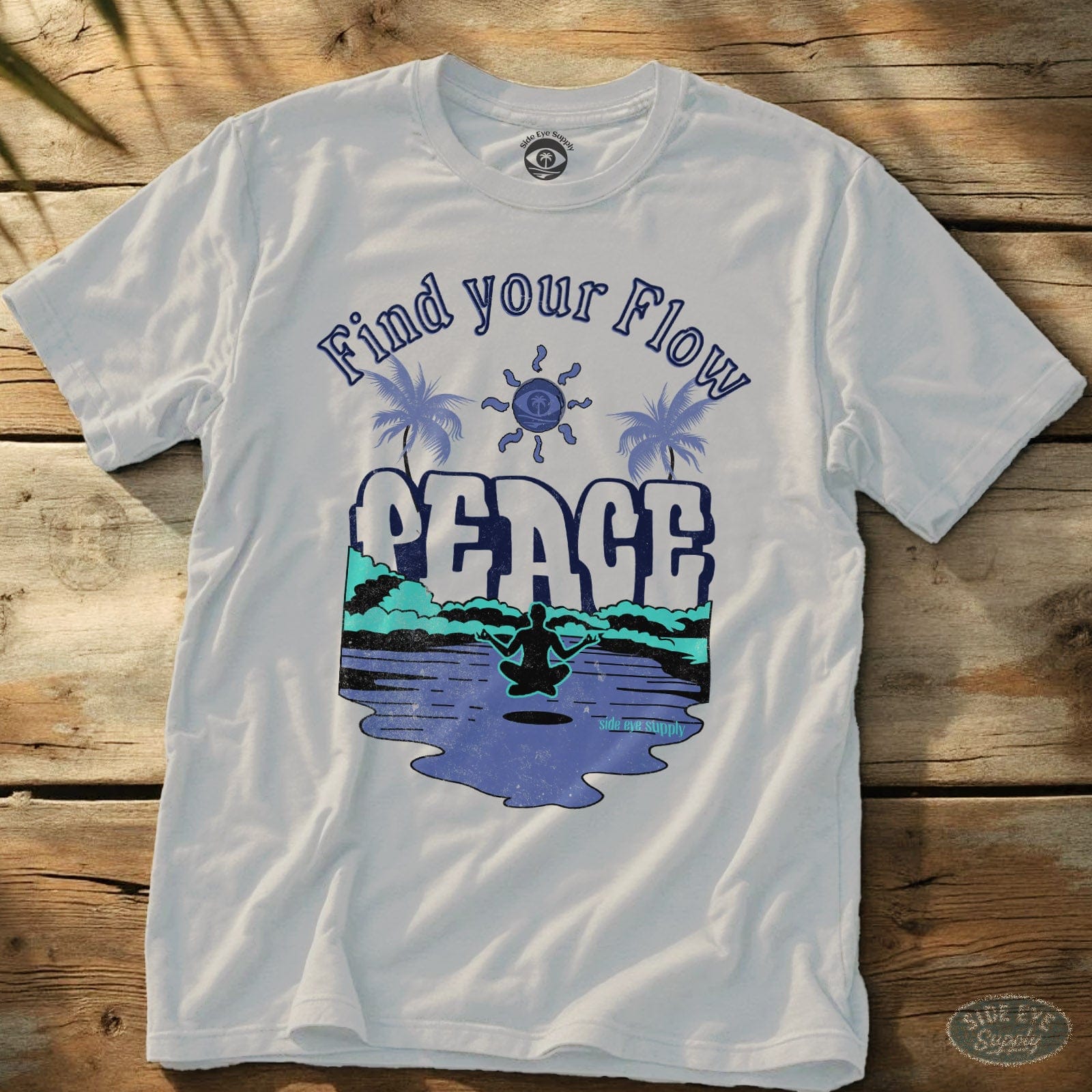 Find Your Flow Tee White / S - by Side Eye Supply - Surf Beach Life Apparel