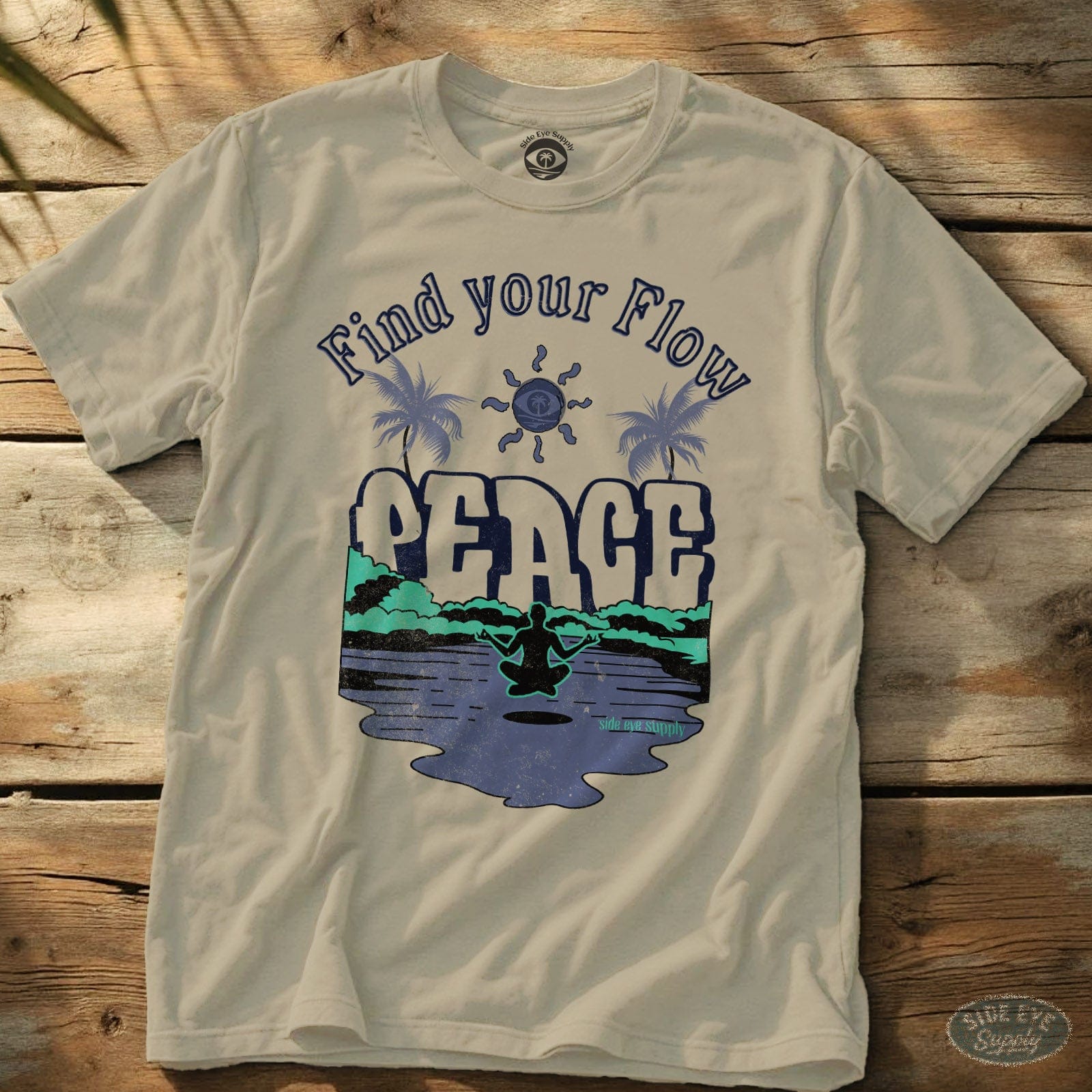 Find Your Flow Tee Natural / S - by Side Eye Supply - Surf Beach Life Apparel