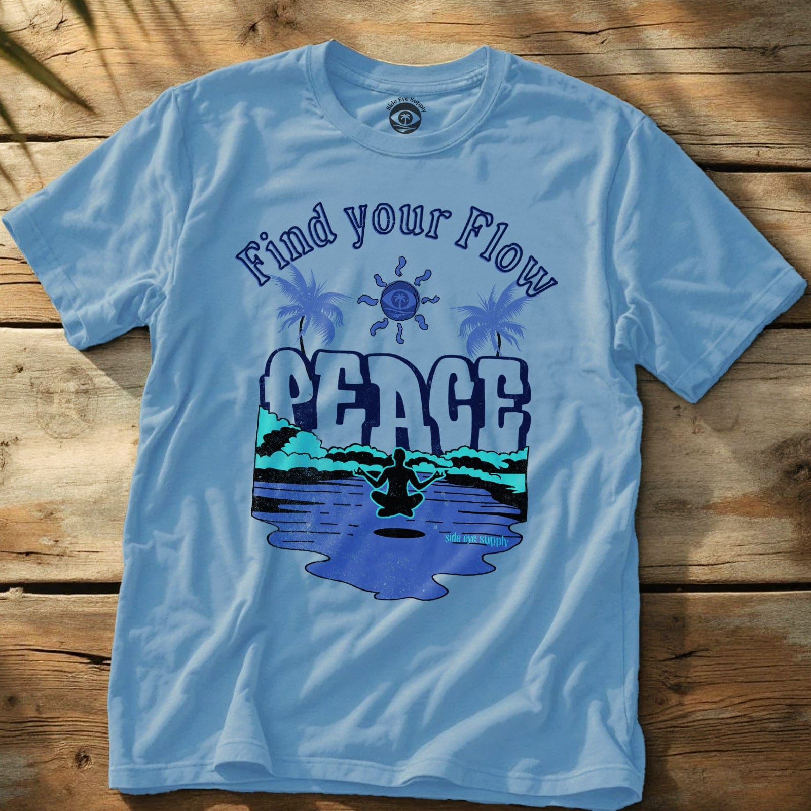 Find Your Flow Tee Light Blue / S - by Side Eye Supply - Surf Beach Life Apparel