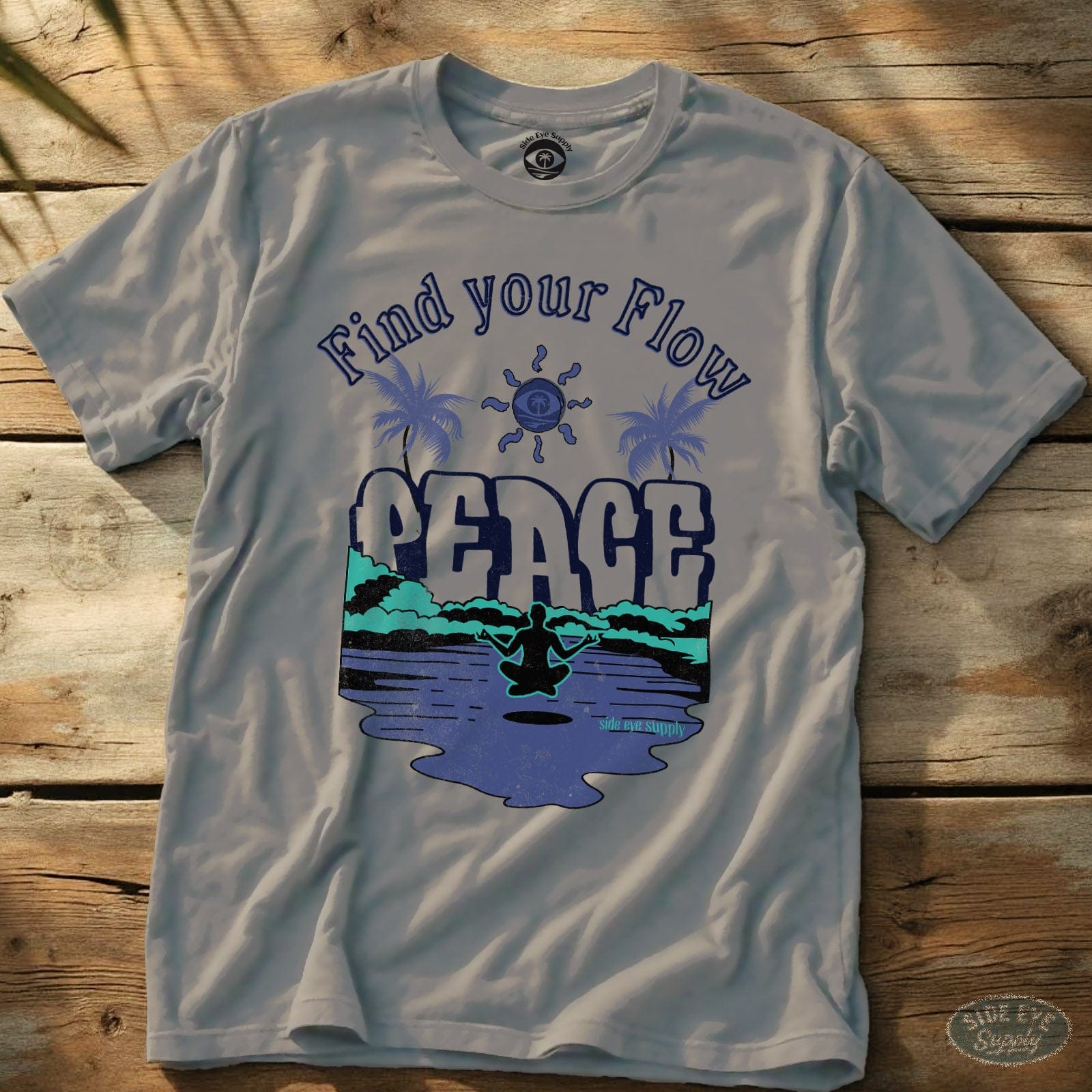 Find Your Flow Tee Ice Grey / S - by Side Eye Supply - Surf Beach Life Apparel