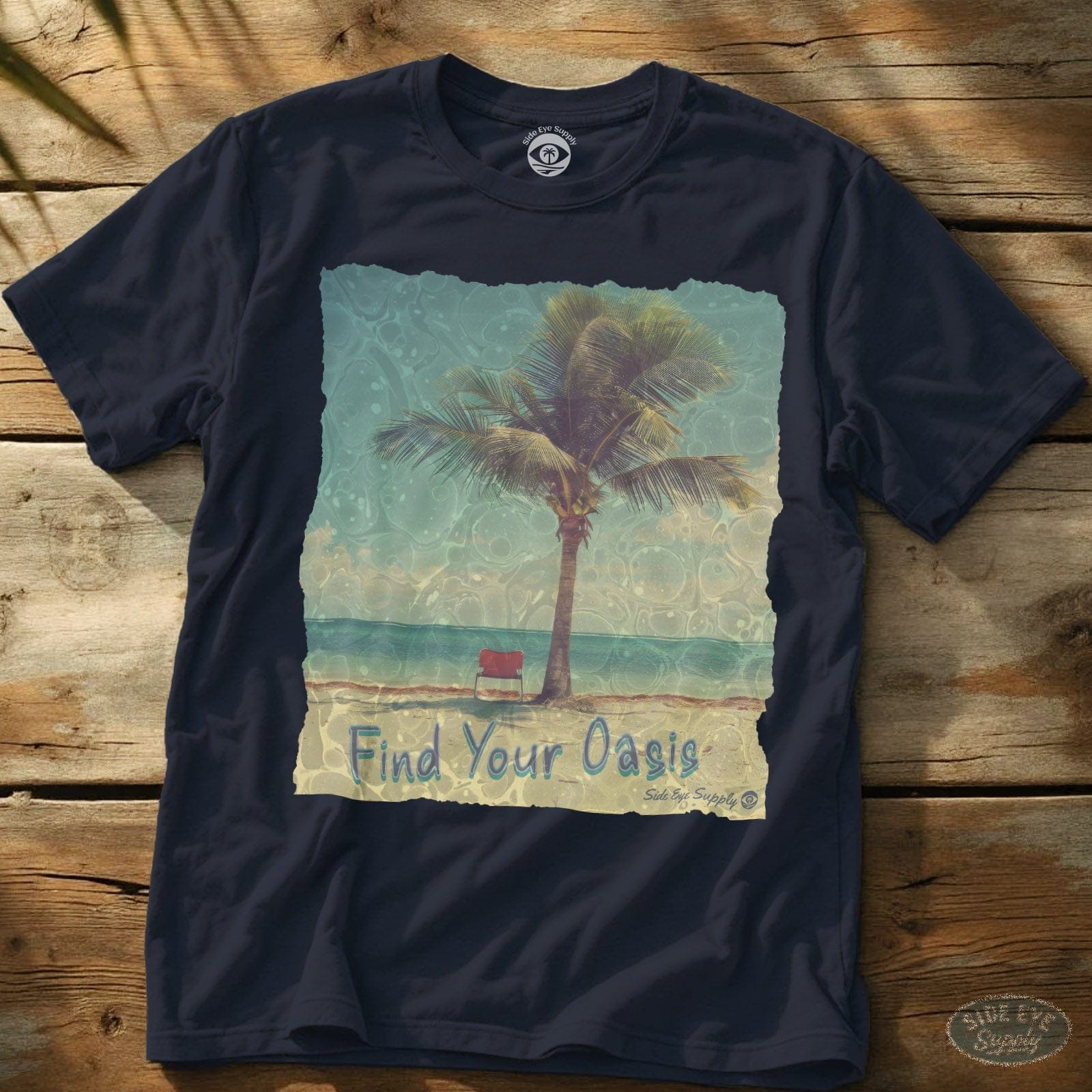 Find Your Oasis Tee Navy / S - by Side Eye Supply - Surf Beach Life Apparel