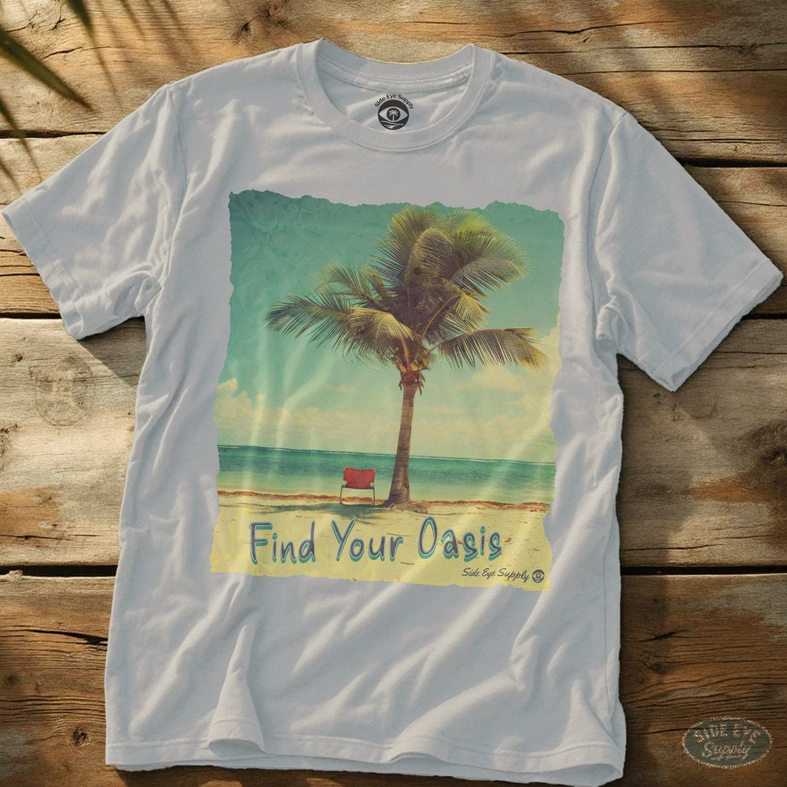Find Your Oasis Tee White / S - by Side Eye Supply - Surf Beach Life Apparel