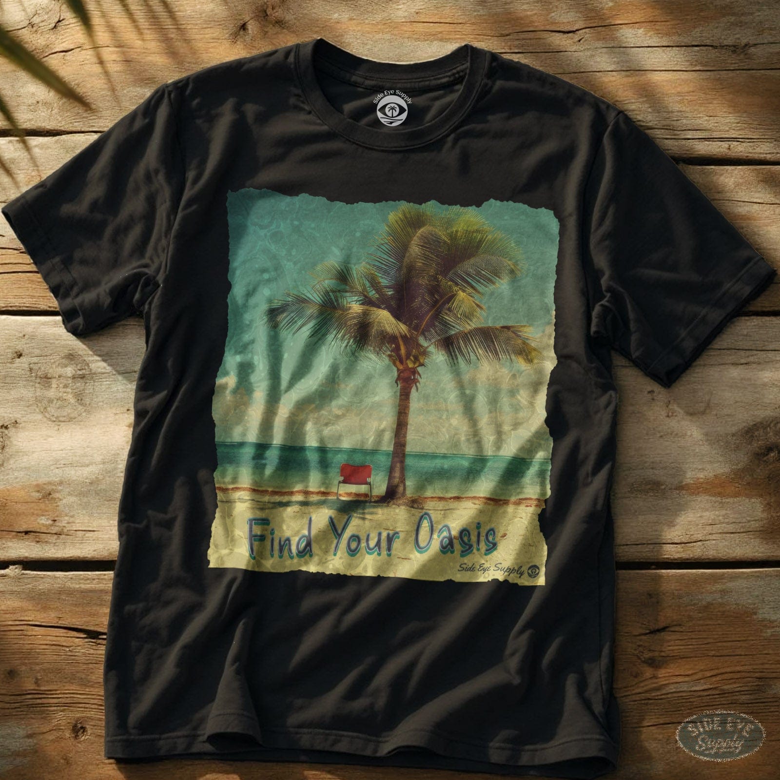 Find Your Oasis Tee Black / S - by Side Eye Supply - Surf Beach Life Apparel