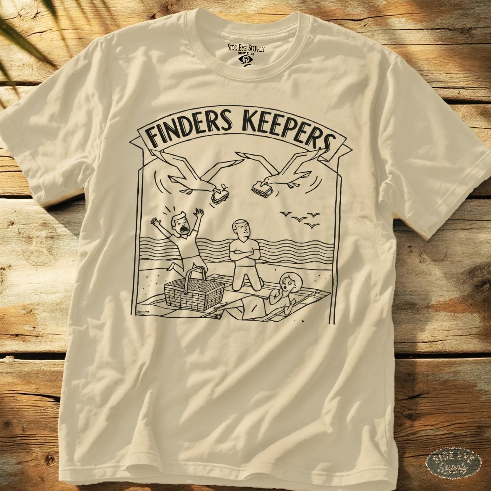 Finders Keepers Tee Natural / S - by Side Eye Supply - Surf Beach Life Apparel