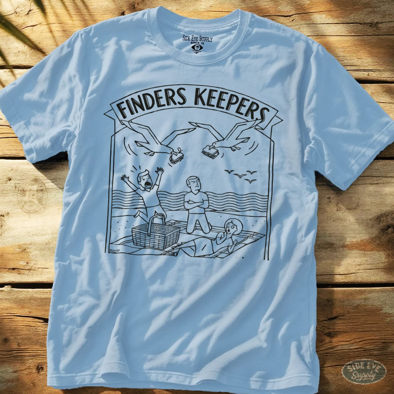 Finders Keepers Tee Light Blue / S - by Side Eye Supply - Surf Beach Life Apparel