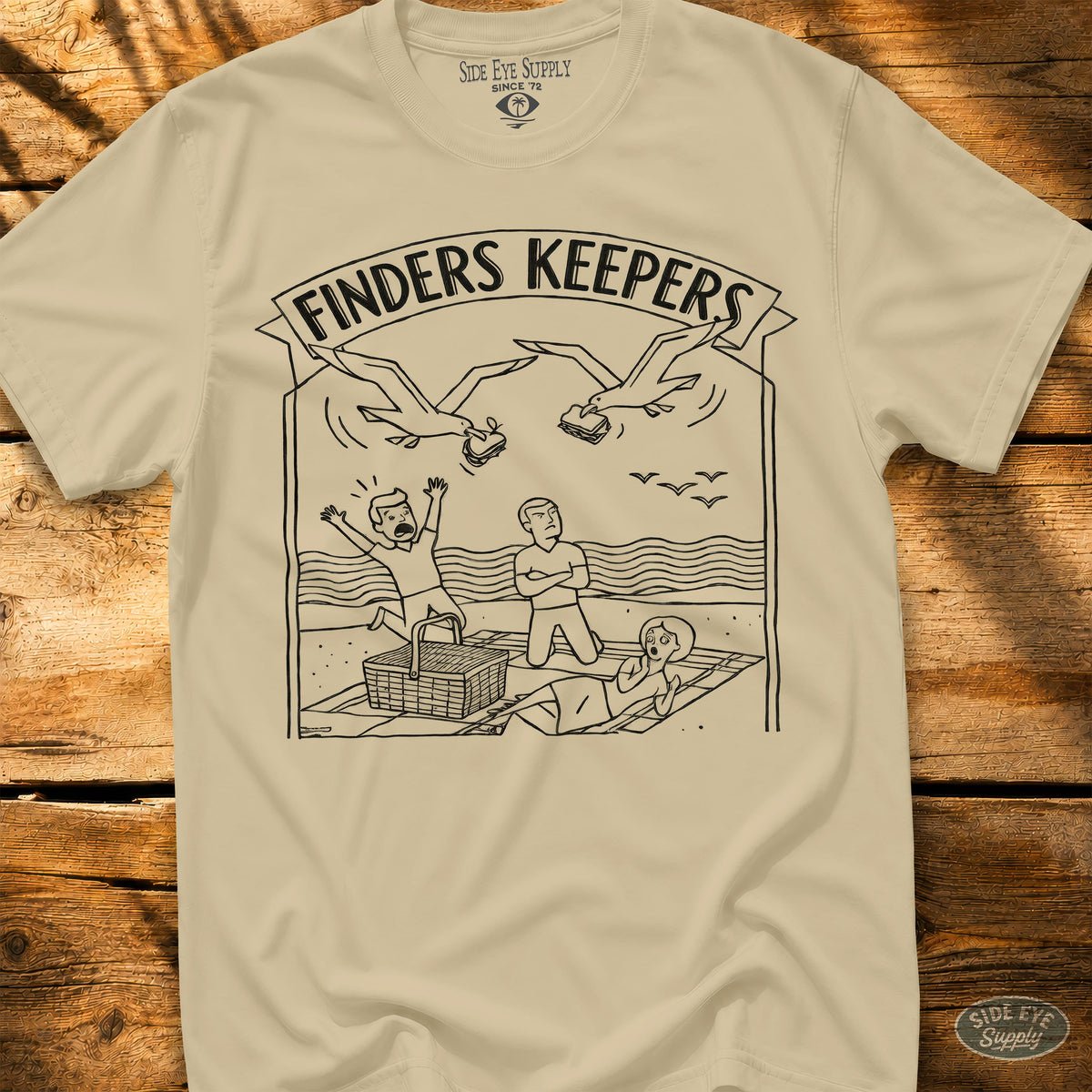 Finders Keepers Tee Sand / S - by Side Eye Supply - Surf Beach Life Apparel