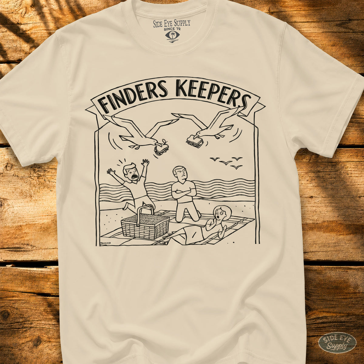 Finders Keepers Tee Natural / S - by Side Eye Supply - Surf Beach Life Apparel