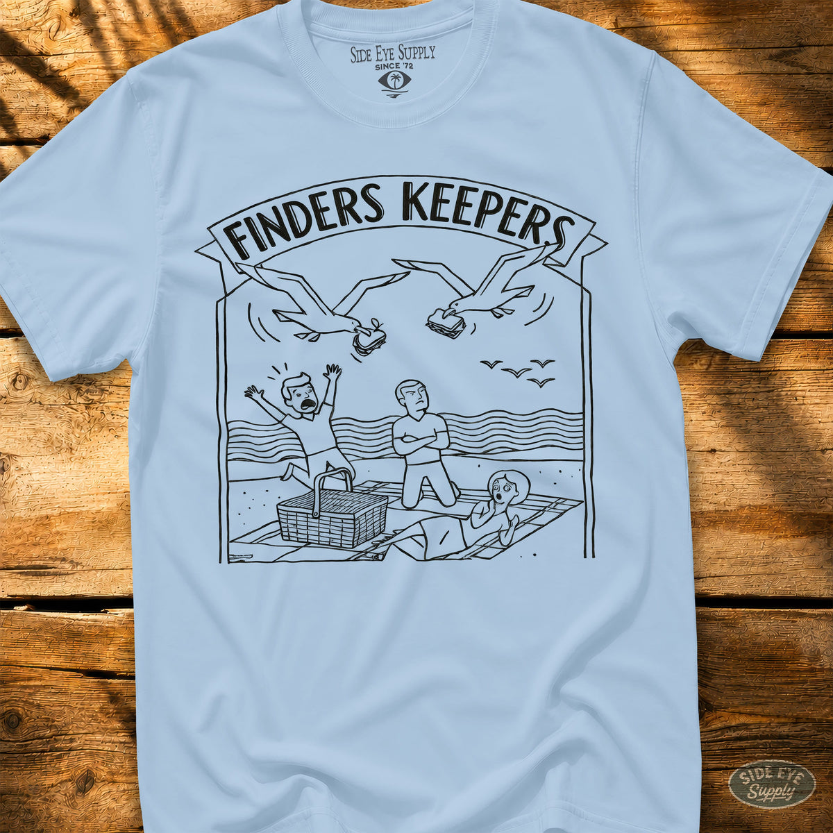 Finders Keepers Tee Light Blue / S - by Side Eye Supply - Surf Beach Life Apparel