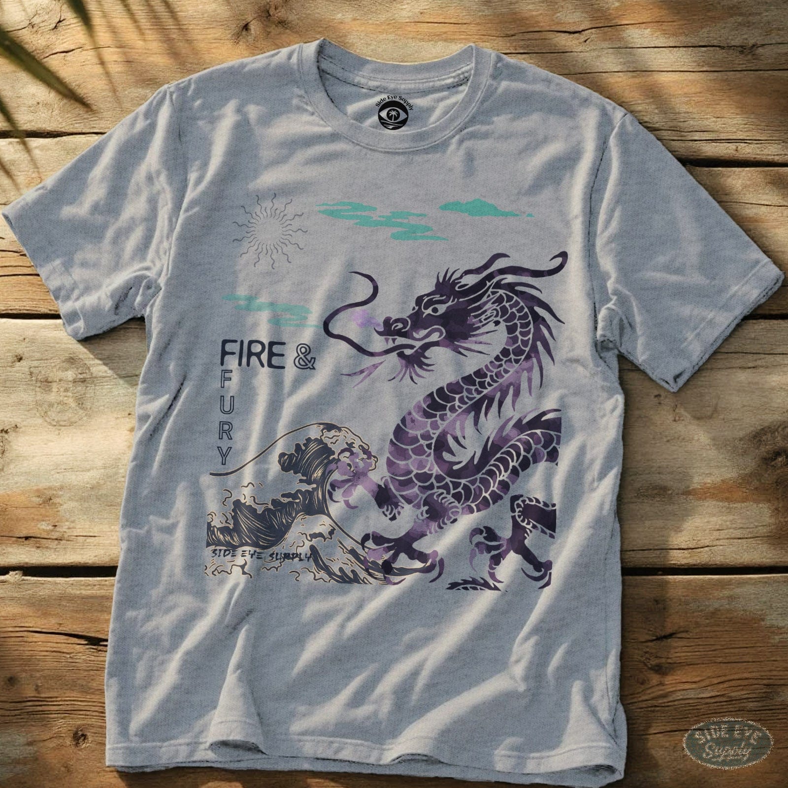 Fire and Fury Tee Sport Grey / S - by Side Eye Supply - Surf Beach Life Apparel