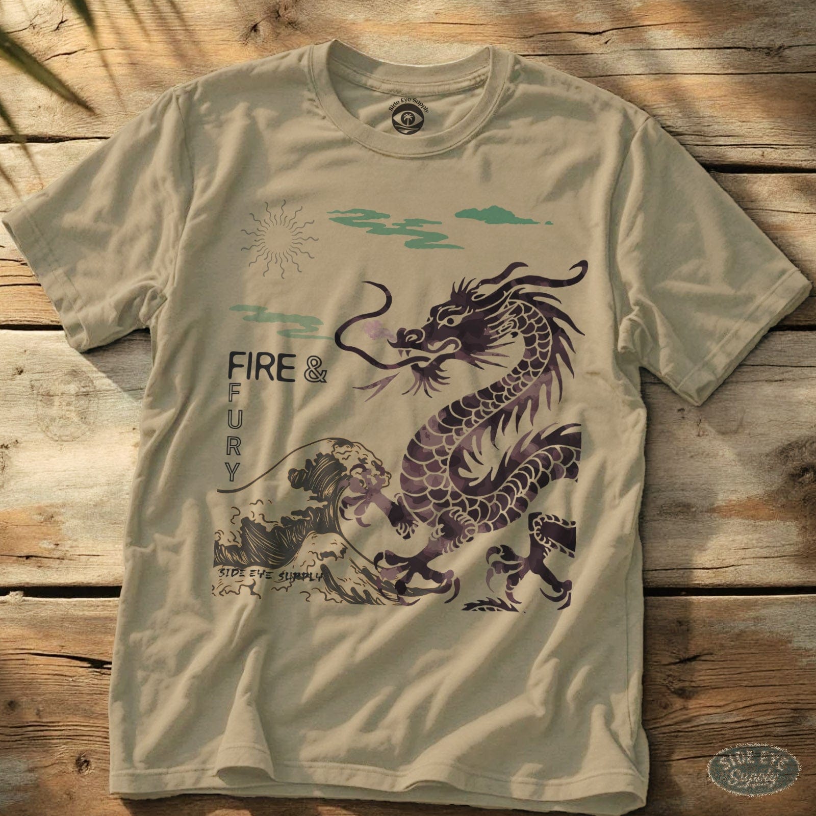 Fire and Fury Tee Sand / S - by Side Eye Supply - Surf Beach Life Apparel