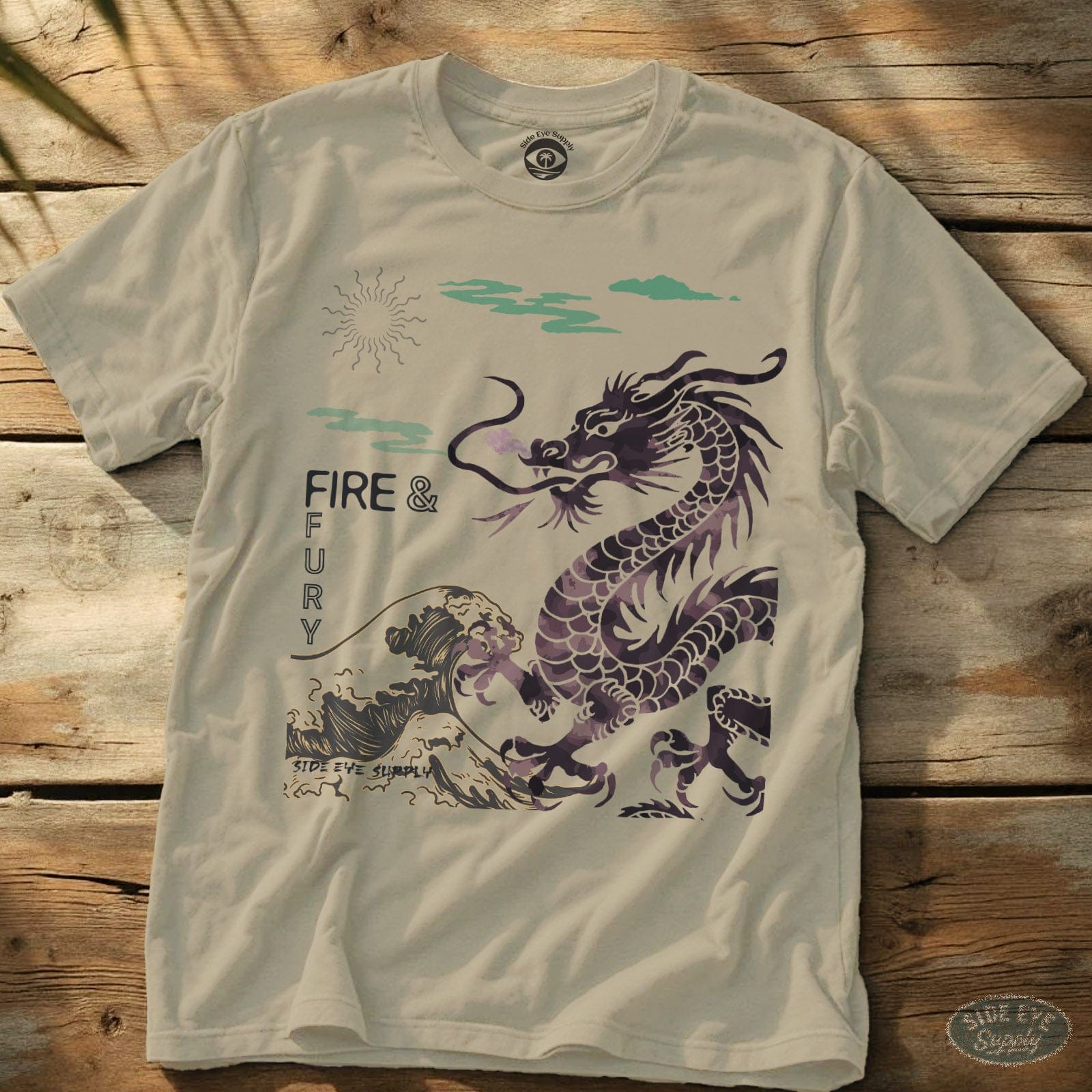 Fire and Fury Tee Natural / S - by Side Eye Supply - Surf Beach Life Apparel