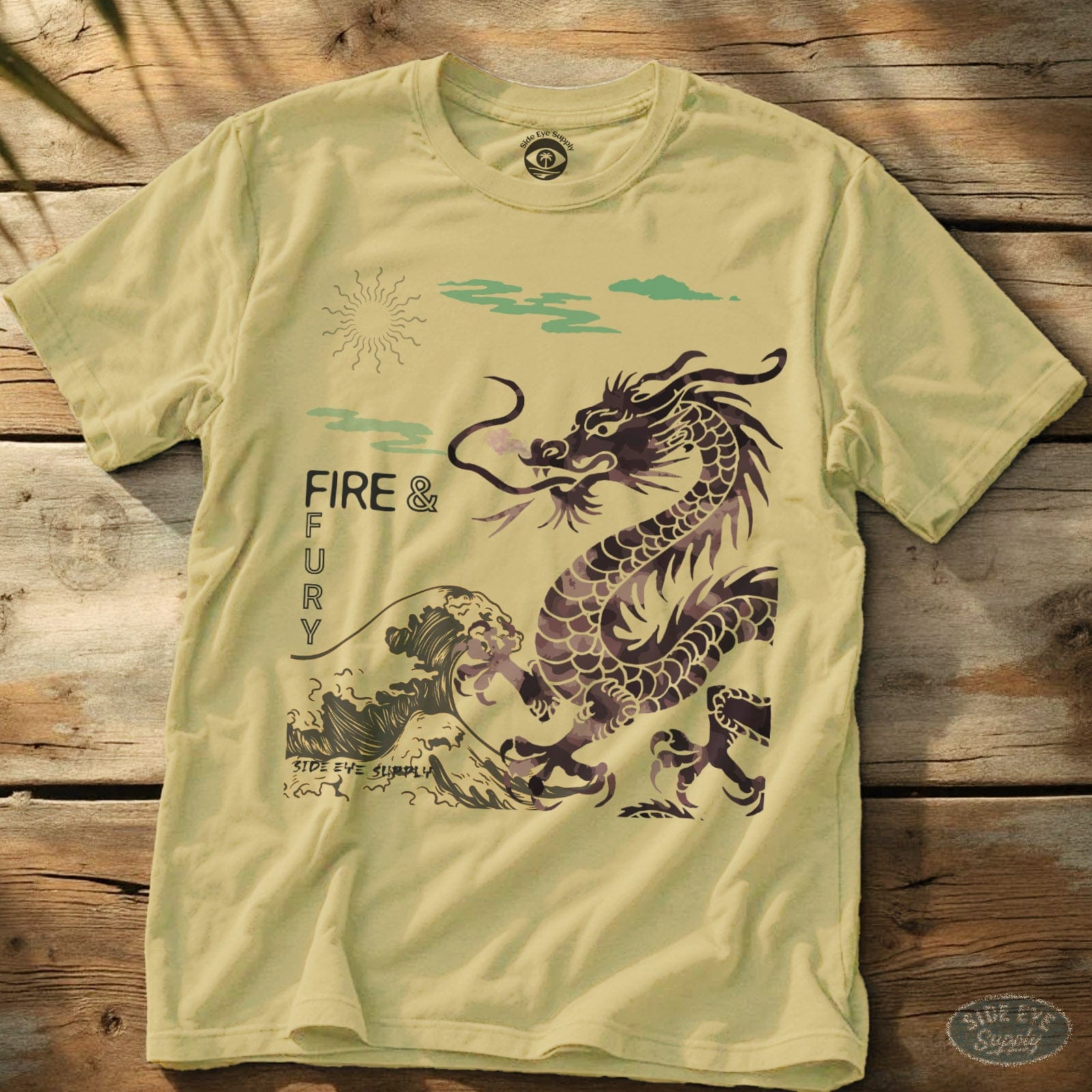 Fire and Fury Tee Cornsilk / S - by Side Eye Supply - Surf Beach Life Apparel