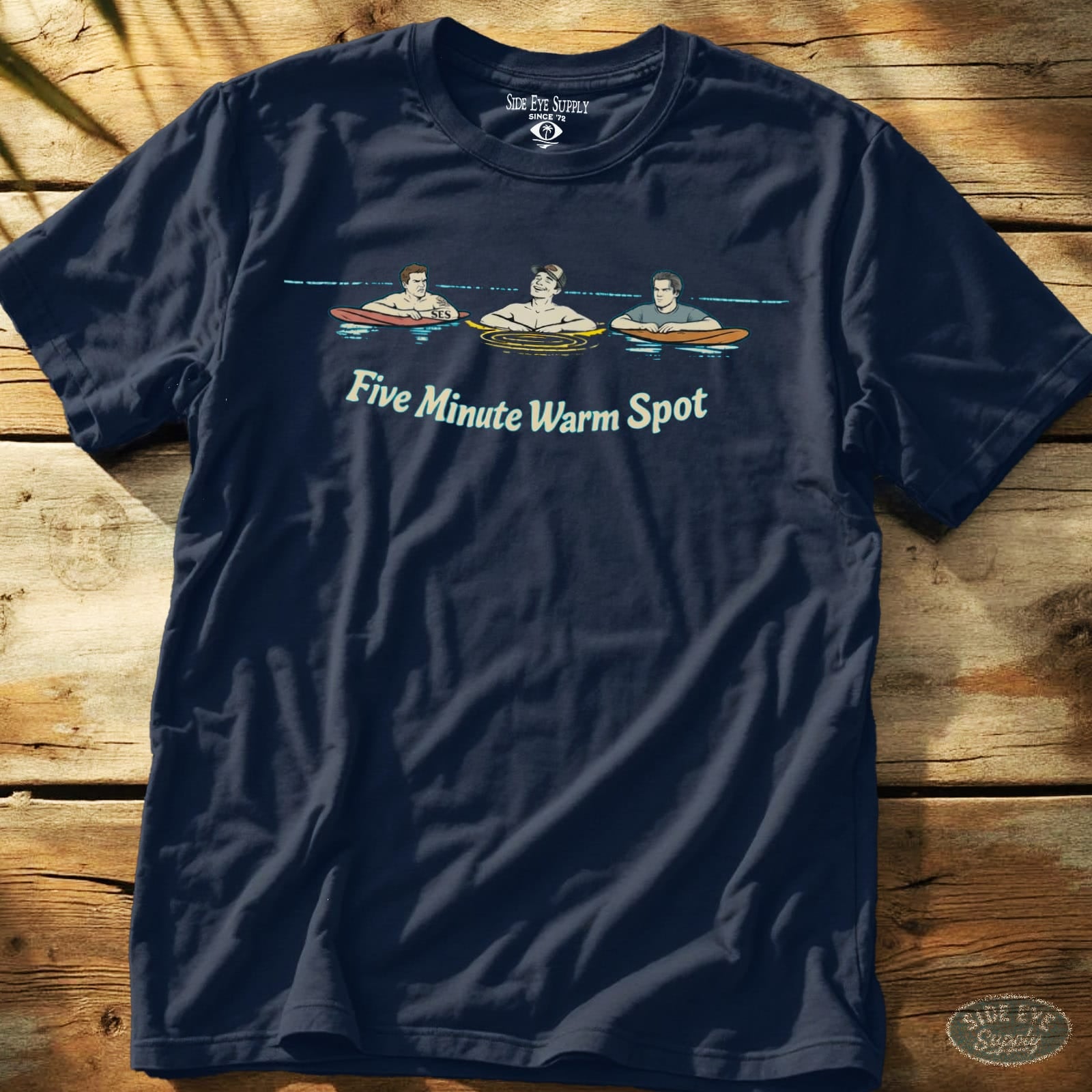 Five Minute Warm Spot Tee Navy / S - by Side Eye Supply - Surf Beach Life Apparel