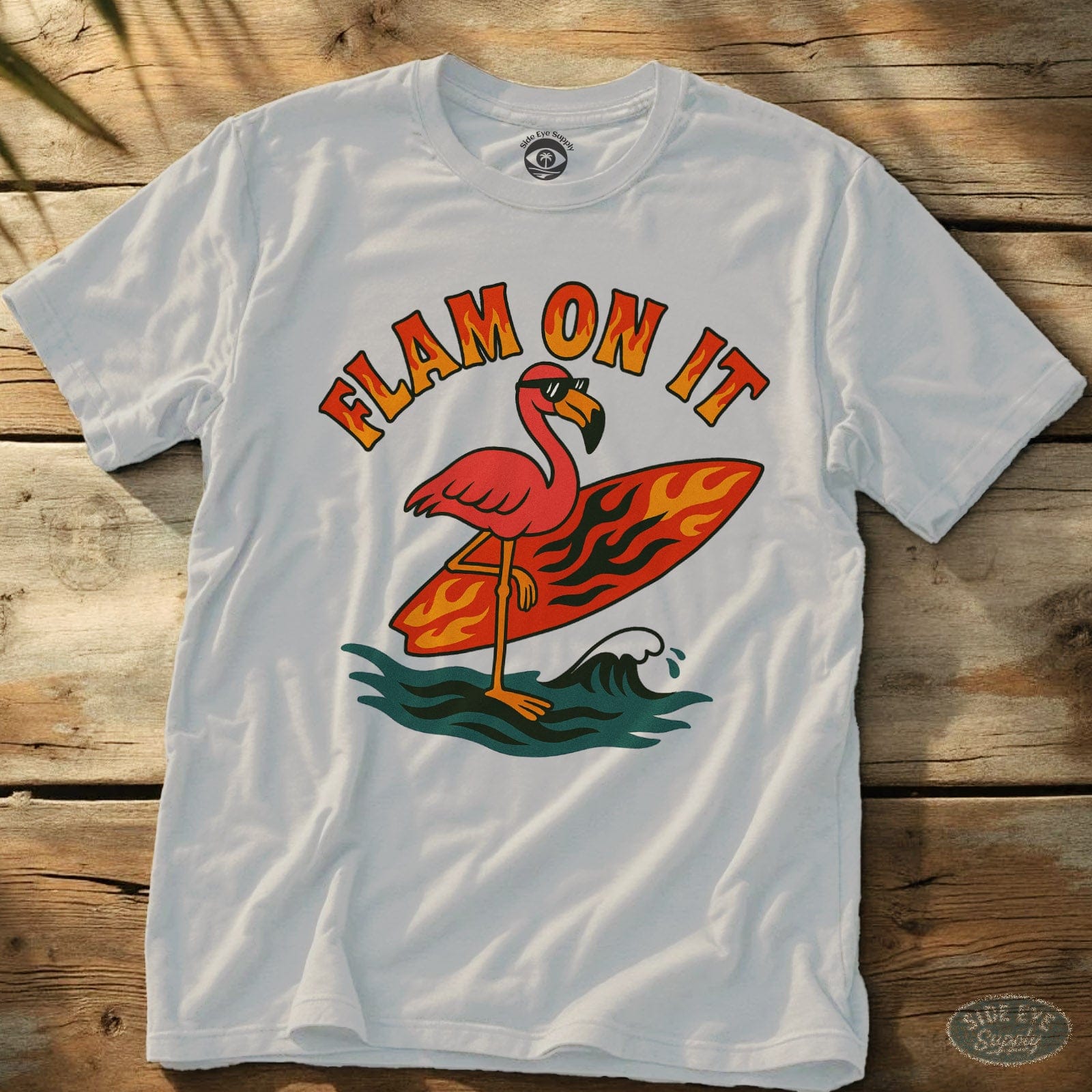 Flam On It Tee White / S - by Side Eye Supply - Surf Beach Life Apparel