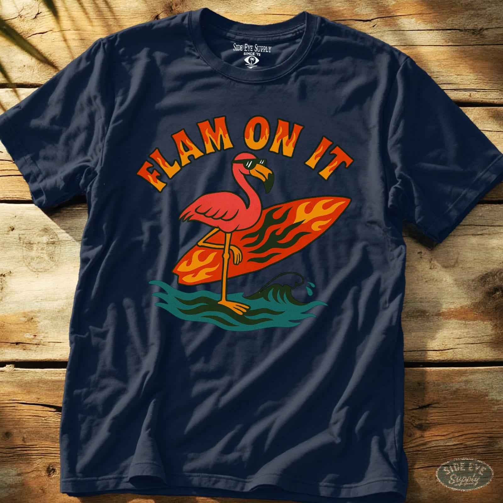 Flam On It Tee Navy / S - by Side Eye Supply - Surf Beach Life Apparel