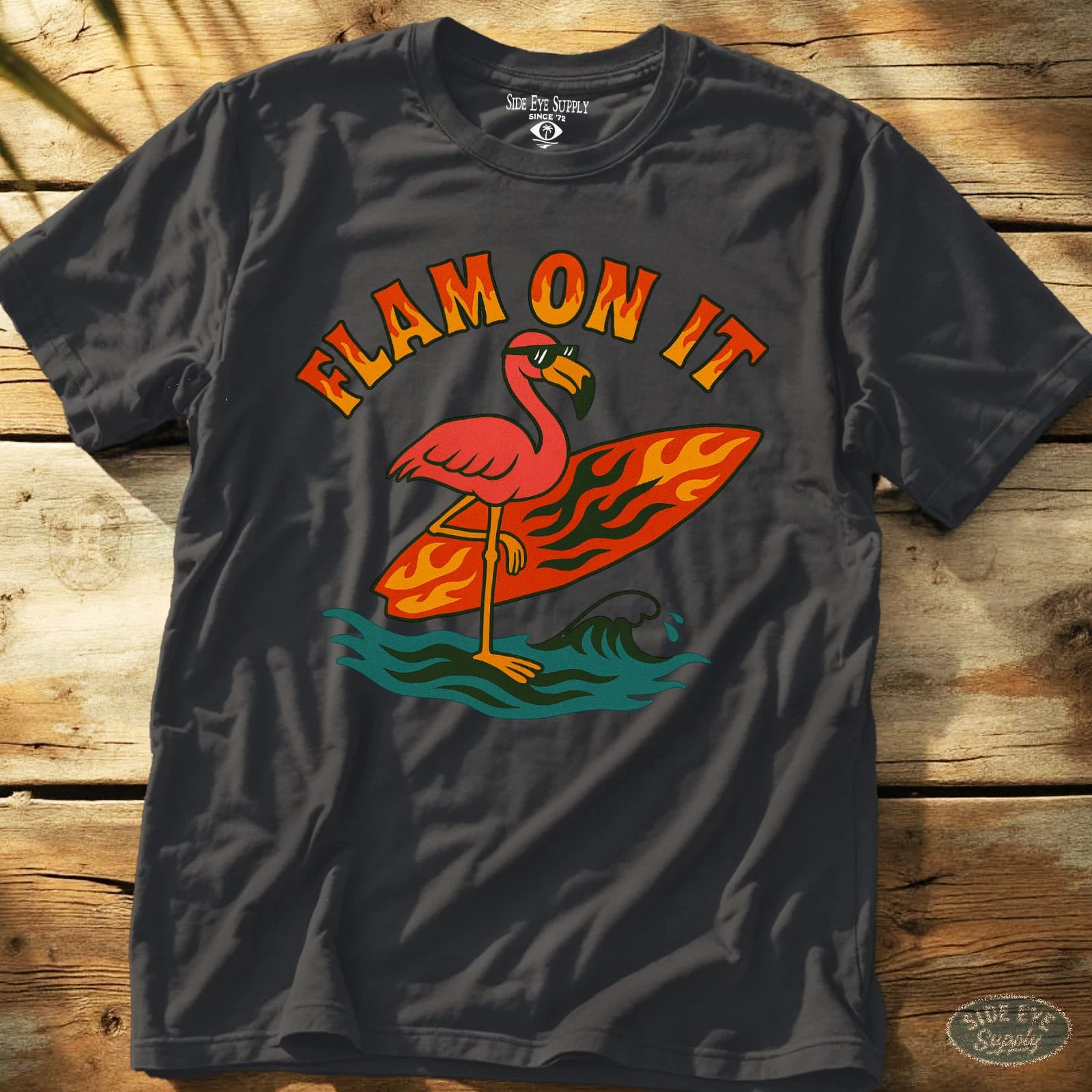 Flam On It Tee Charcoal / S - by Side Eye Supply - Surf Beach Life Apparel
