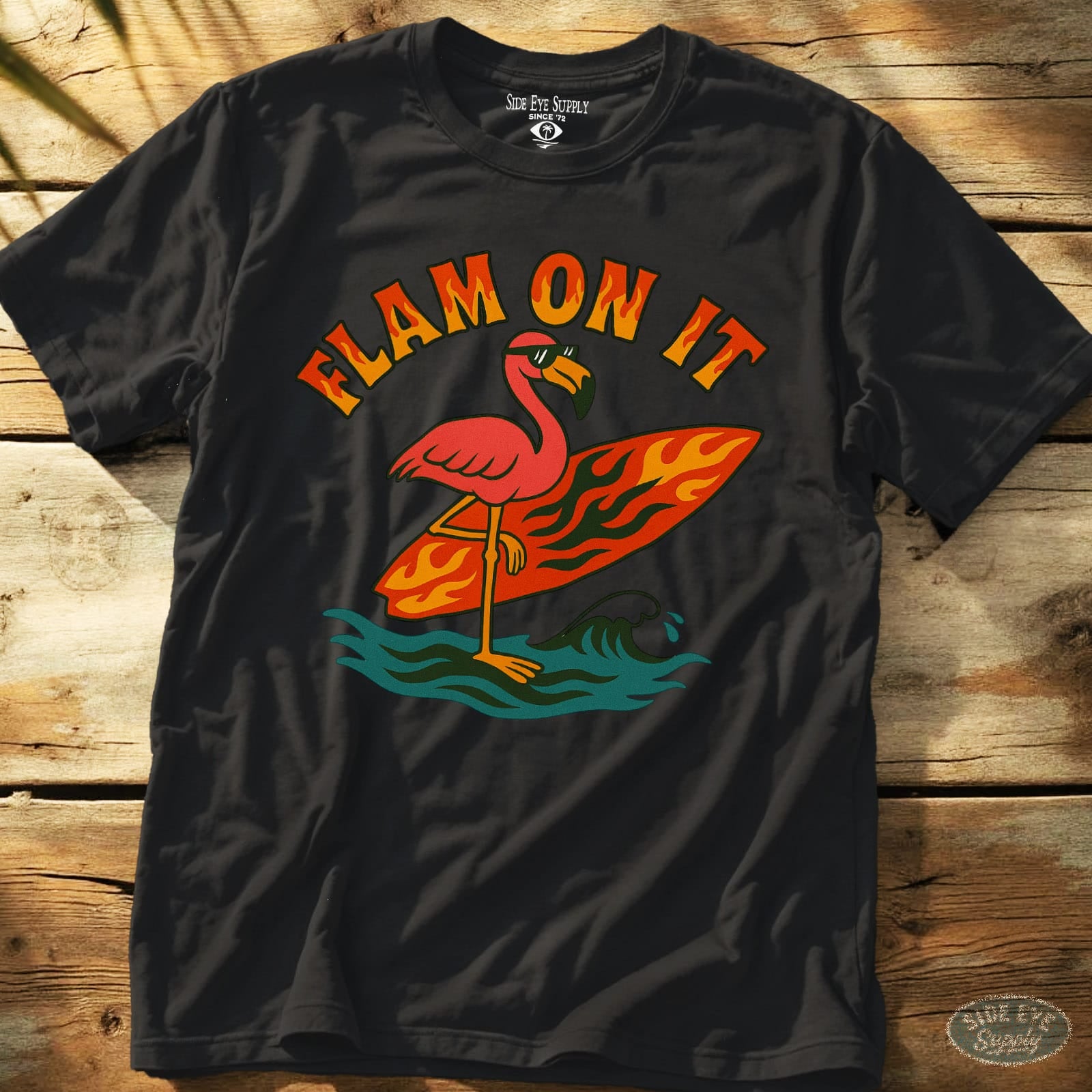 Flam On It Tee Black / S - by Side Eye Supply - Surf Beach Life Apparel