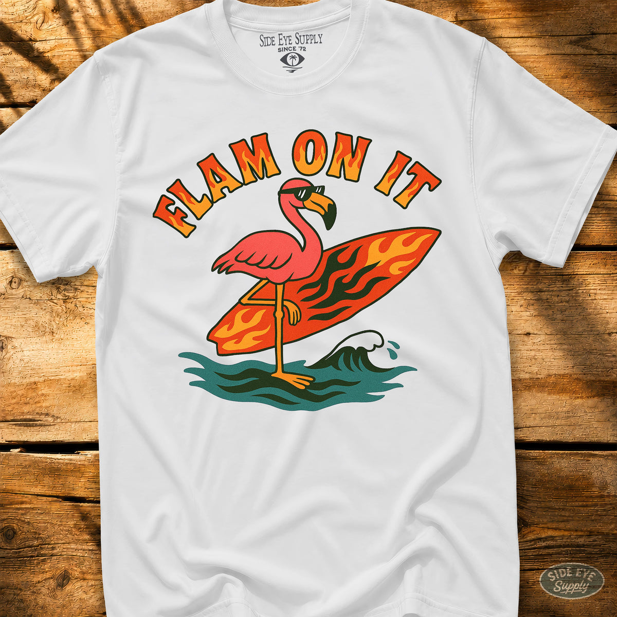 Flam On It Tee White / S - by Side Eye Supply - Surf Beach Life Apparel