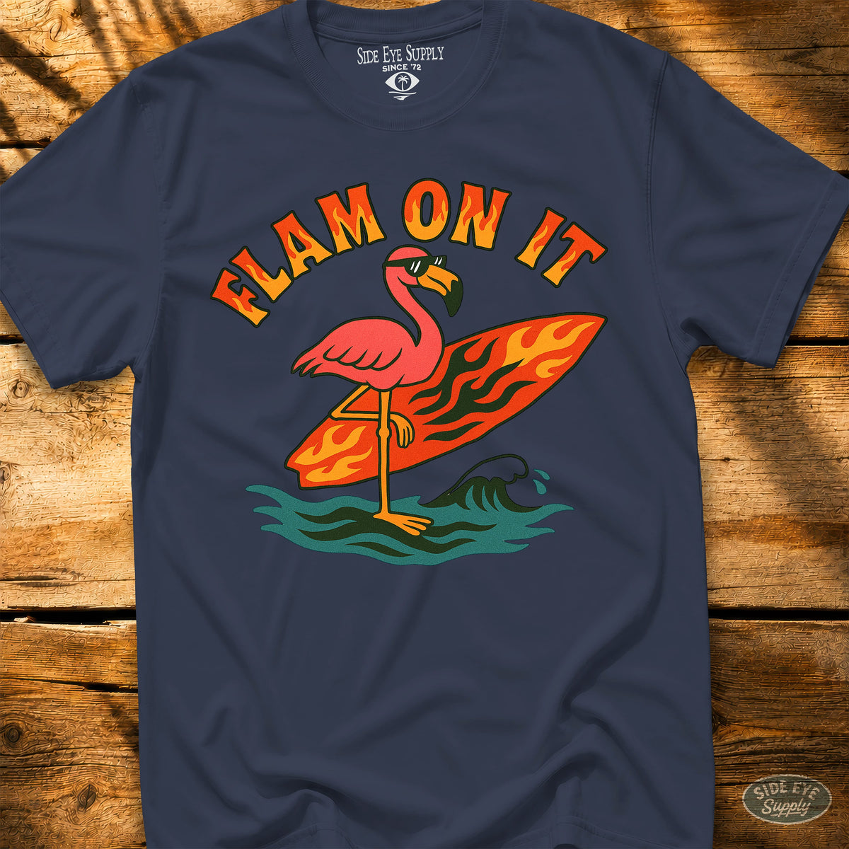 Flam On It Tee Navy / S - by Side Eye Supply - Surf Beach Life Apparel