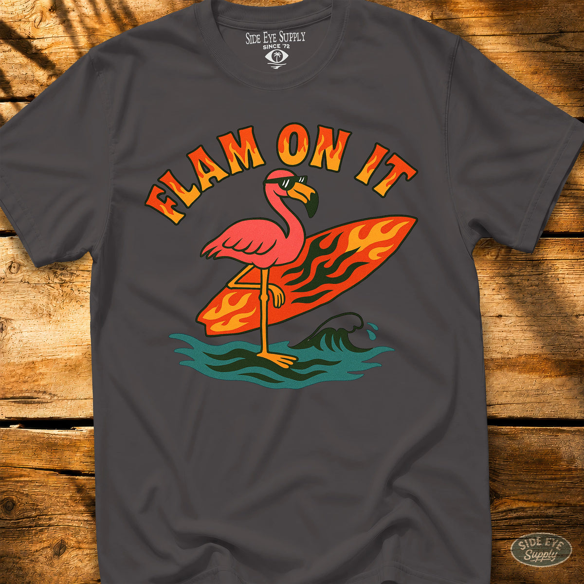 Flam On It Tee Charcoal / S - by Side Eye Supply - Surf Beach Life Apparel