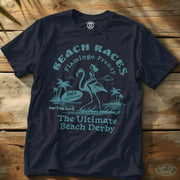 Flamingo Frenzy Tee Navy / S - by Side Eye Supply - Surf Beach Life Apparel