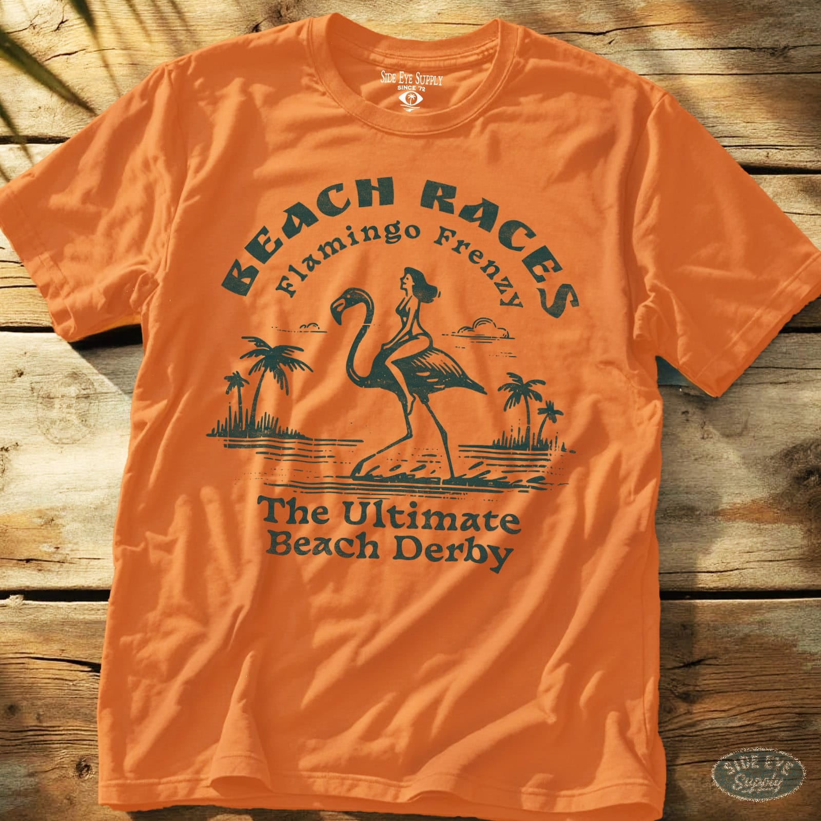 Flamingo Frenzy Tee Orange / S - by Side Eye Supply - Surf Beach Life Apparel