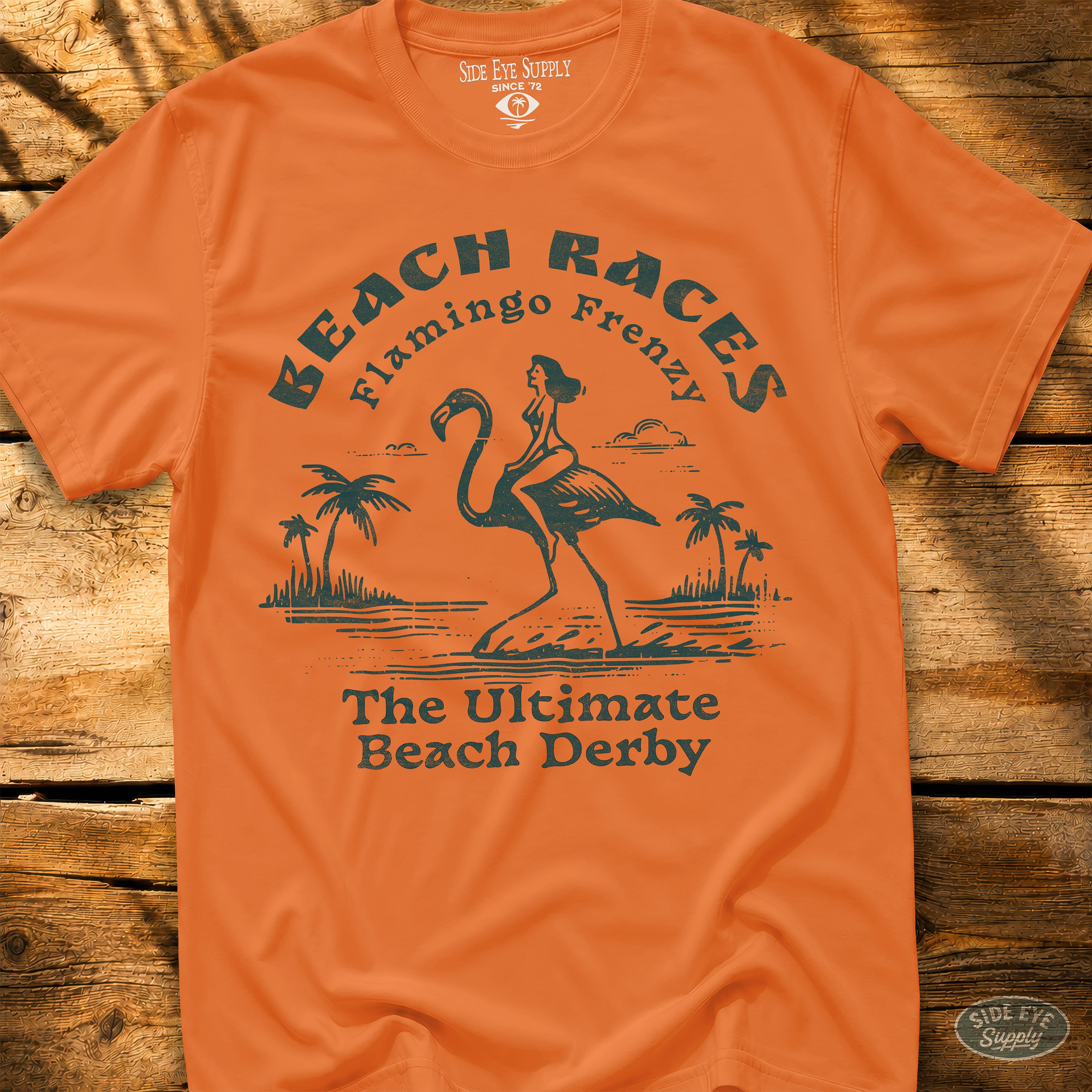 Flamingo Frenzy Tee Orange / S - by Side Eye Supply - Surf Beach Life Apparel