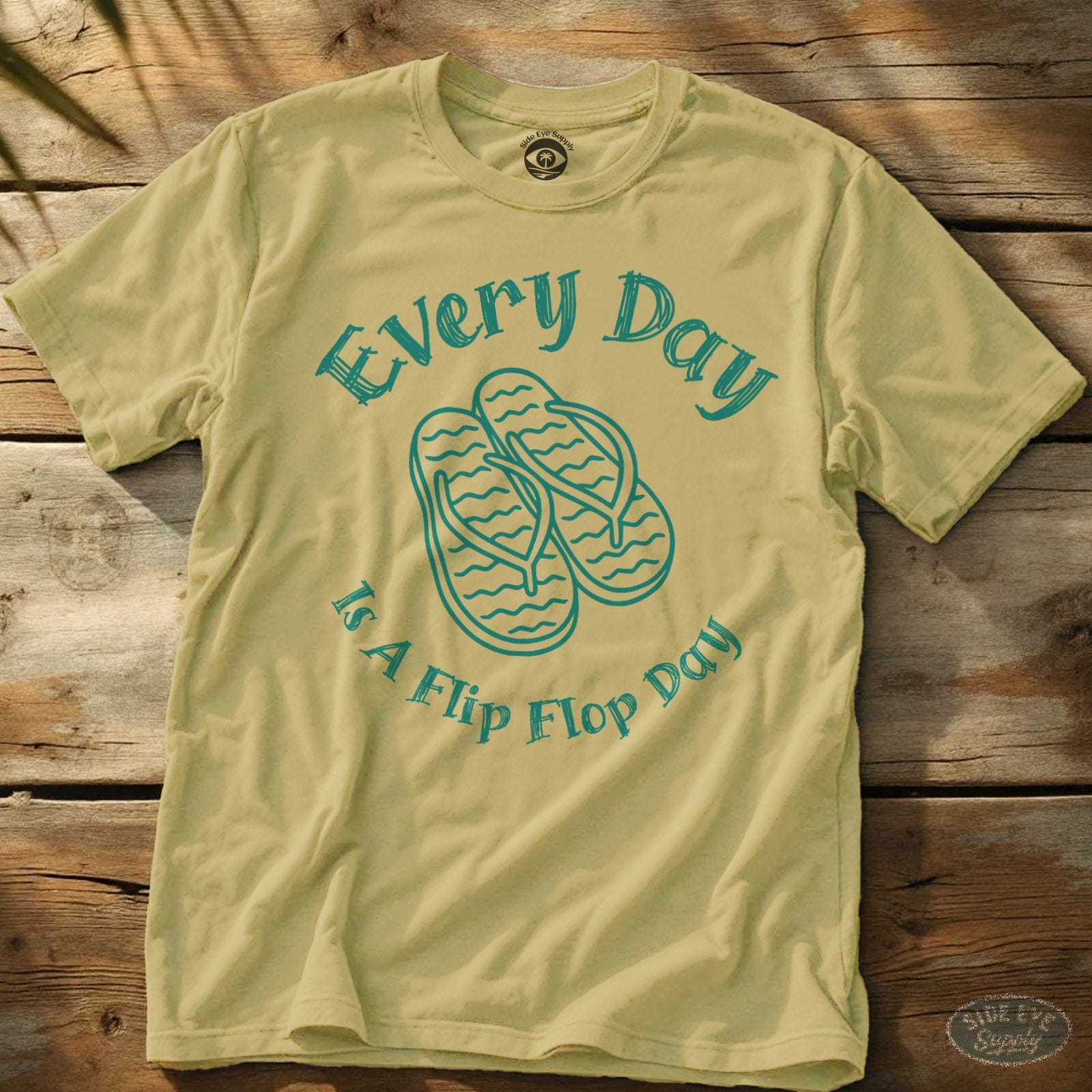 Flip Flop Day Tee Cornsilk / S - by Side Eye Supply - Surf Beach Life Apparel