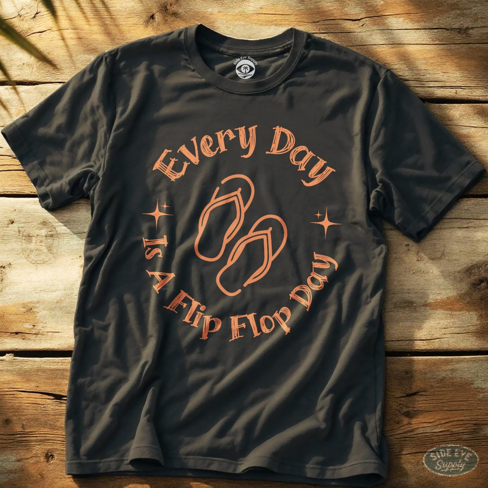Flip Flop Day Tee Charcoal / S - by Side Eye Supply - Surf Beach Life Apparel