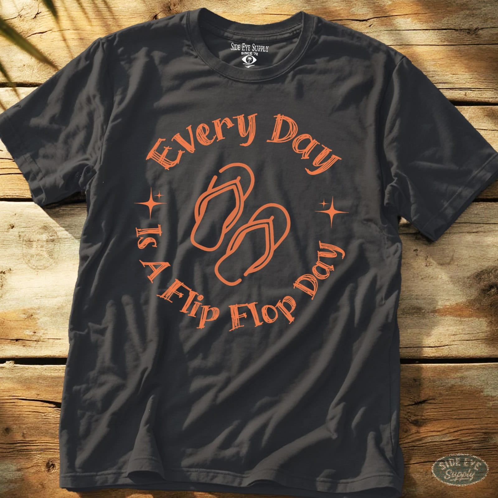 Flip Flop Day Tee Charcoal / S - by Side Eye Supply - Surf Beach Life Apparel