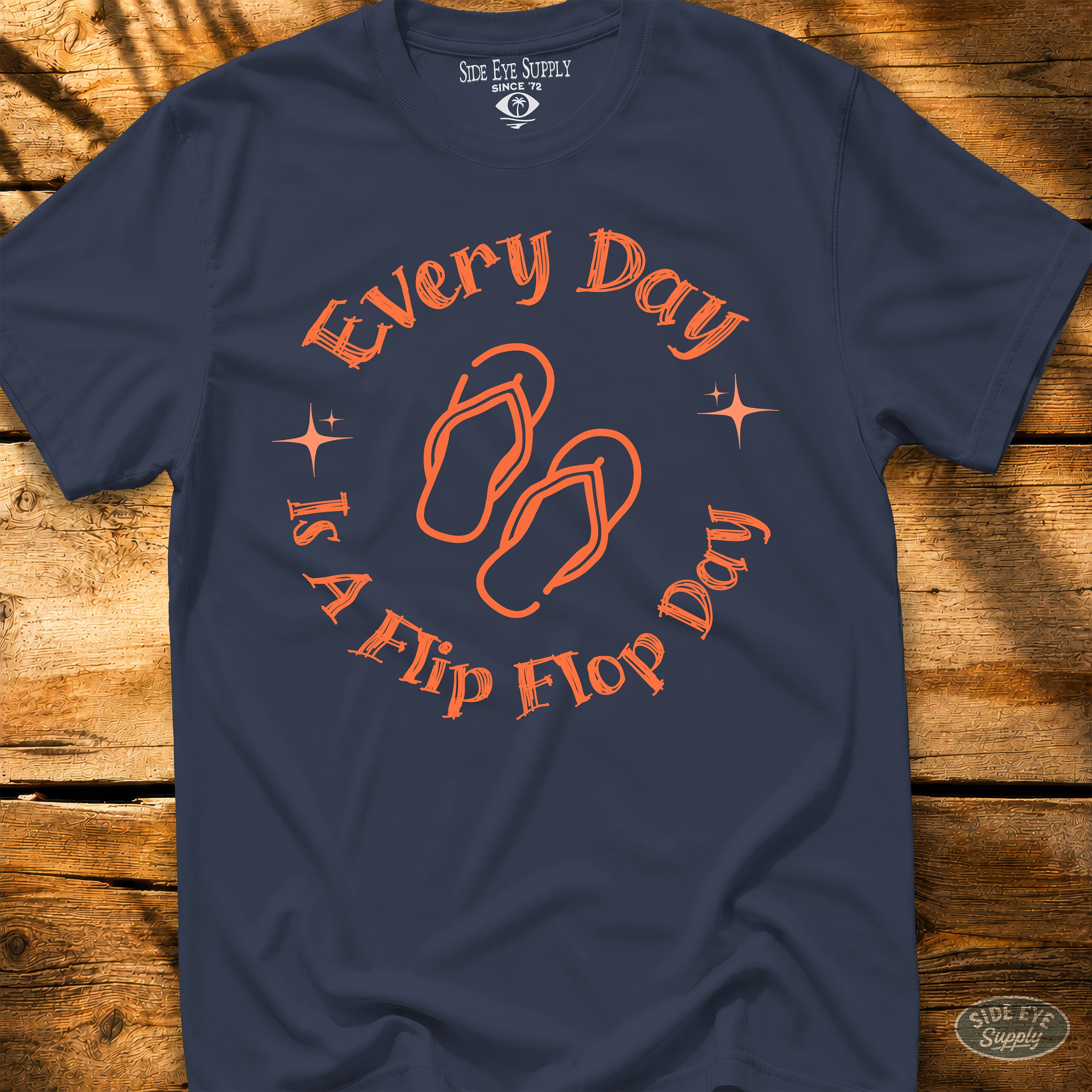 Flip Flop Day Tee Navy / S - by Side Eye Supply - Surf Beach Life Apparel