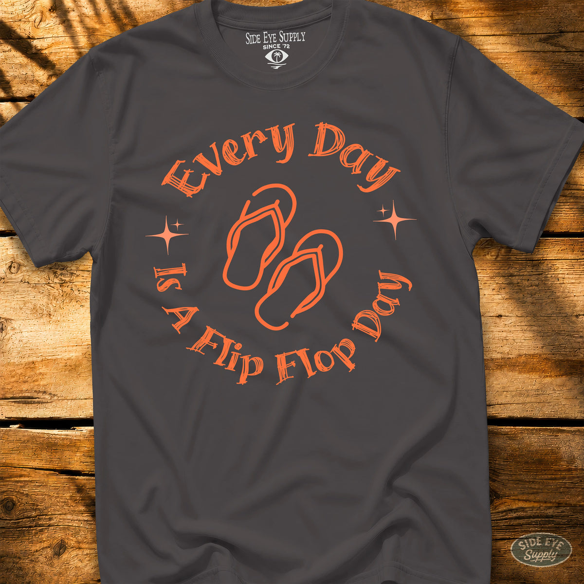 Flip Flop Day Tee Charcoal / S - by Side Eye Supply - Surf Beach Life Apparel
