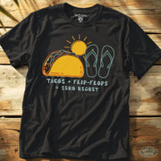 Flip Flops & Tacos Tee Black / S - by Side Eye Supply - Surf Beach Life Apparel
