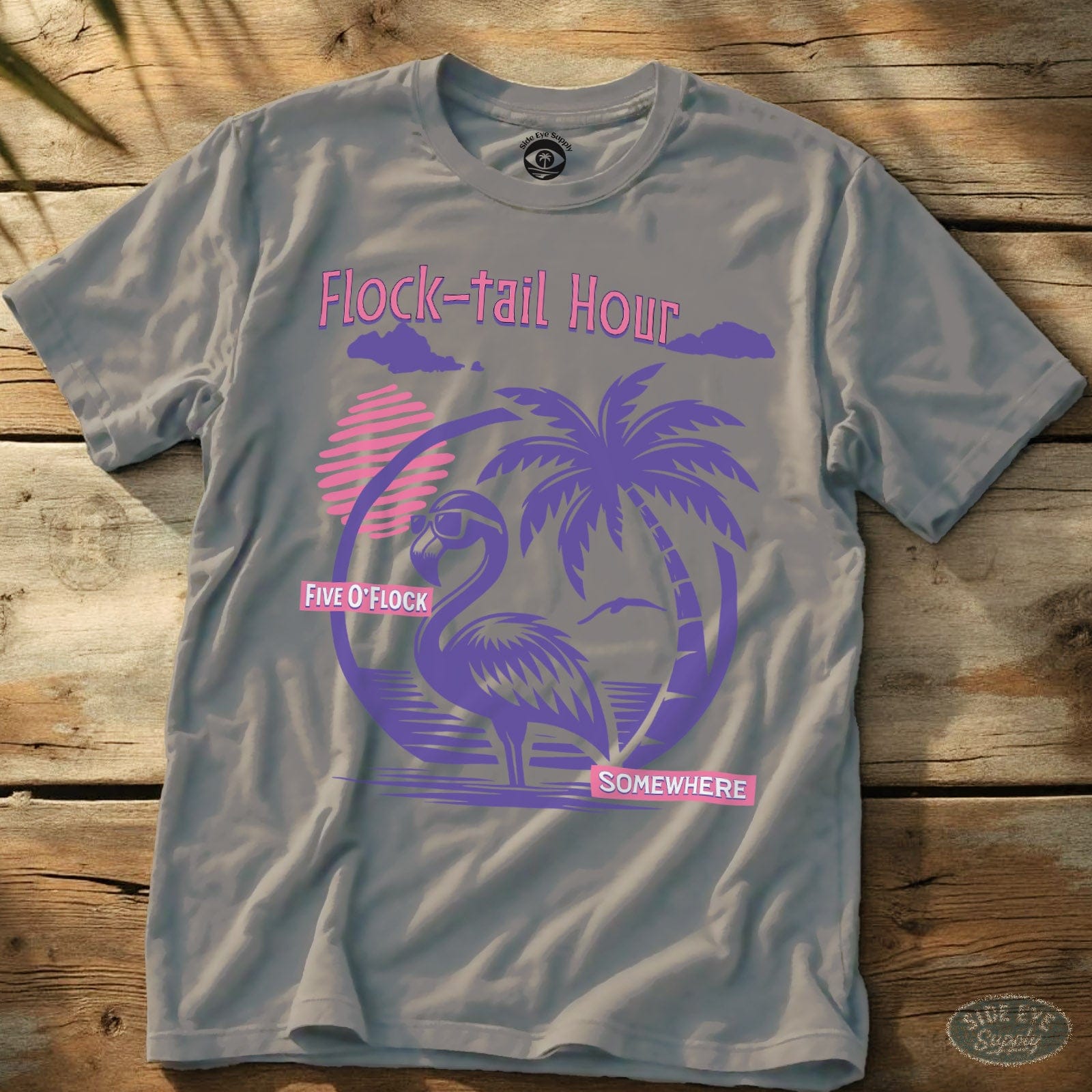 Flock-tail Hour Tee Ice Grey / S - by Side Eye Supply - Surf Beach Life Apparel