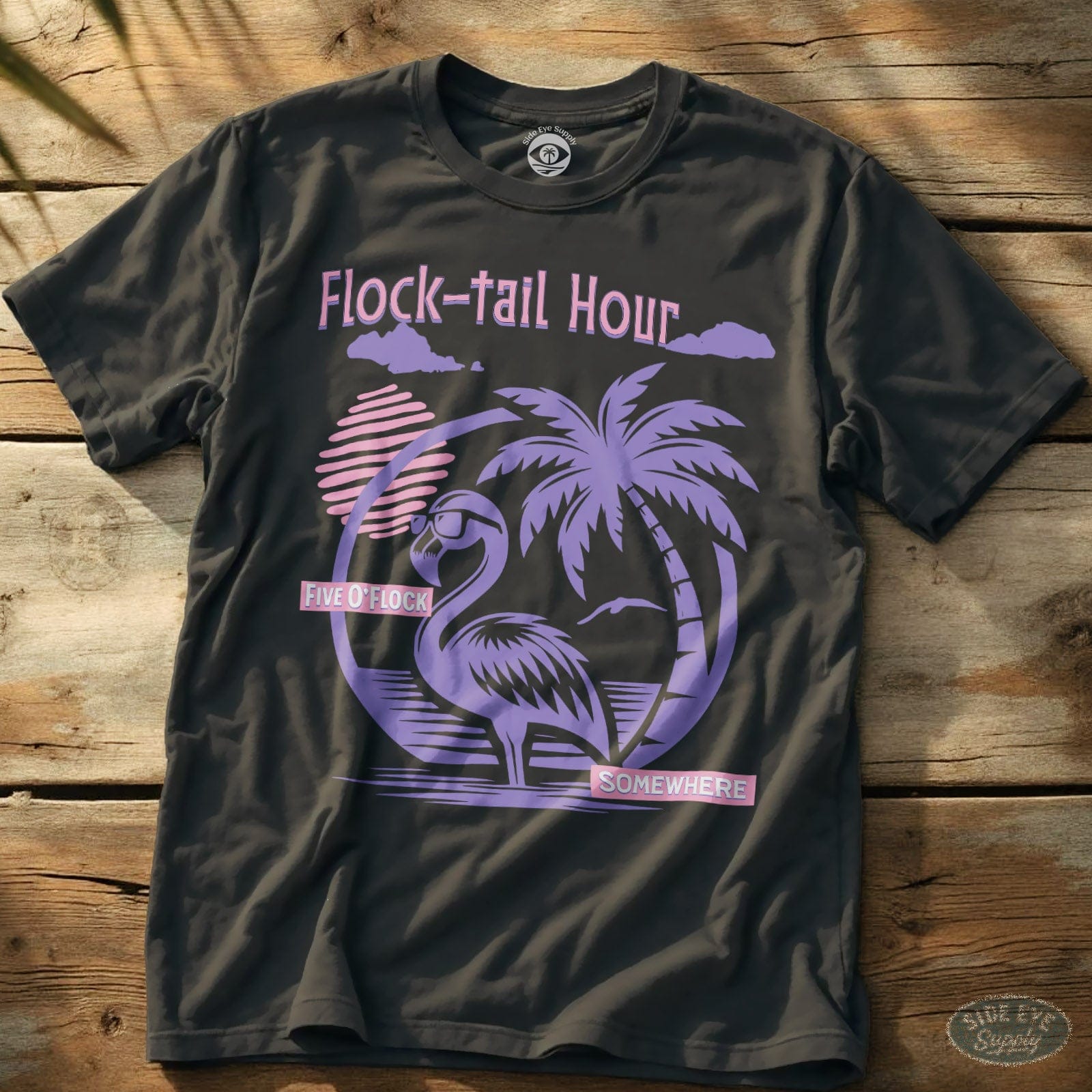 Flock-tail Hour Tee Charcoal / S - by Side Eye Supply - Surf Beach Life Apparel