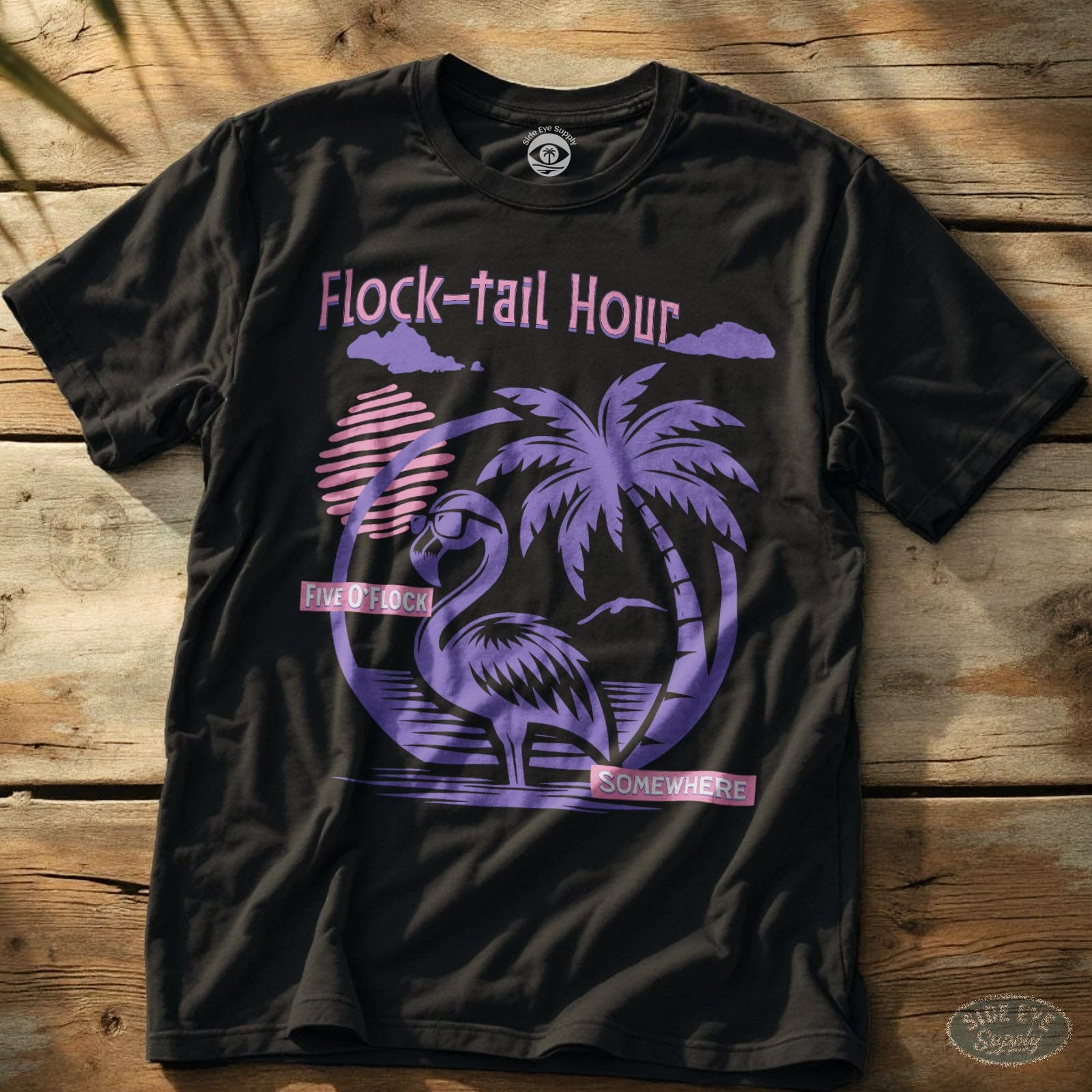 Flock-tail Hour Tee Black / S - by Side Eye Supply - Surf Beach Life Apparel