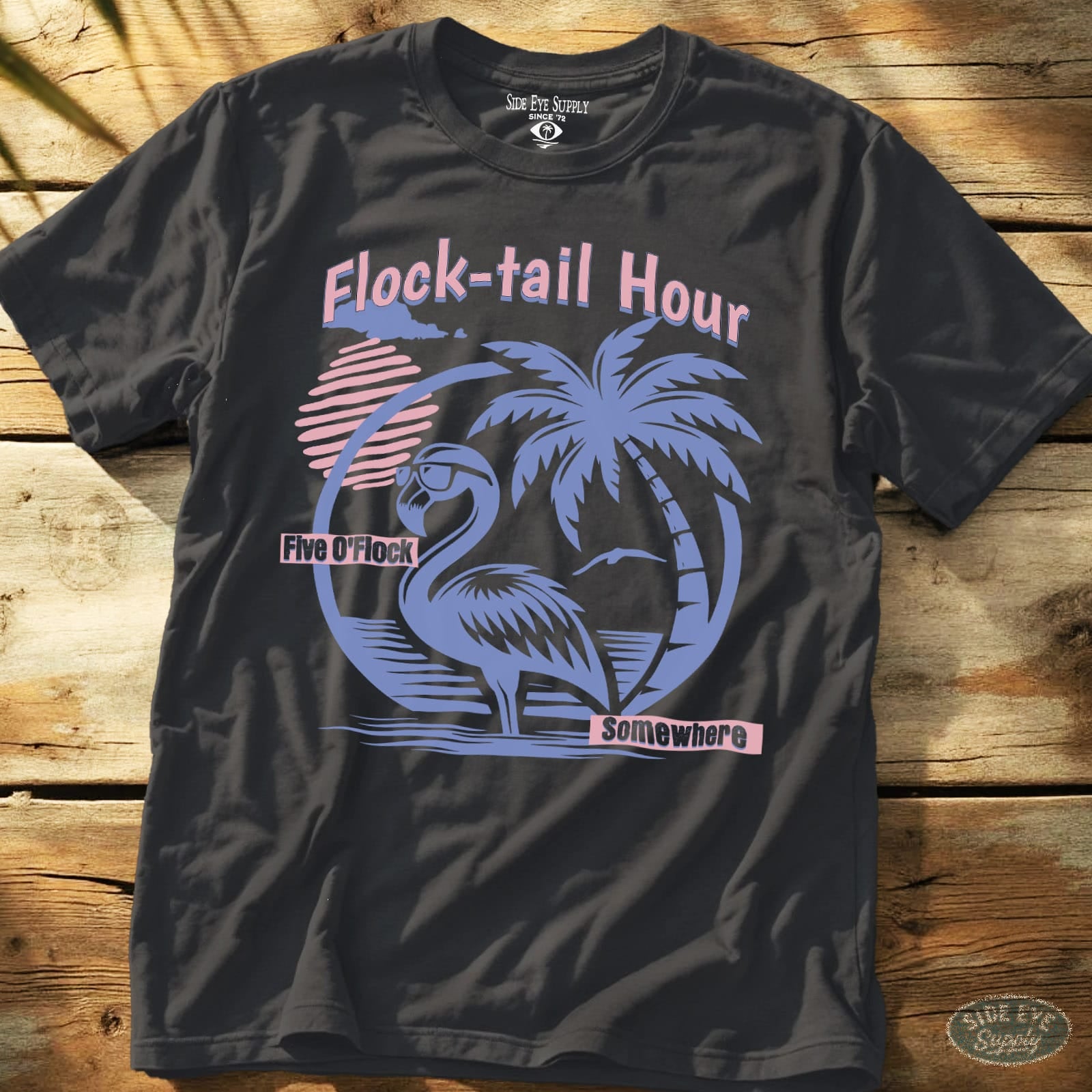 Flock-tail Hour Tee Charcoal / S - by Side Eye Supply - Surf Beach Life Apparel