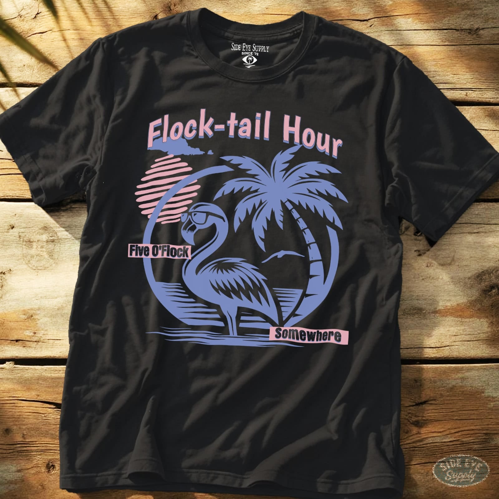 Flock-tail Hour Tee Black / S - by Side Eye Supply - Surf Beach Life Apparel