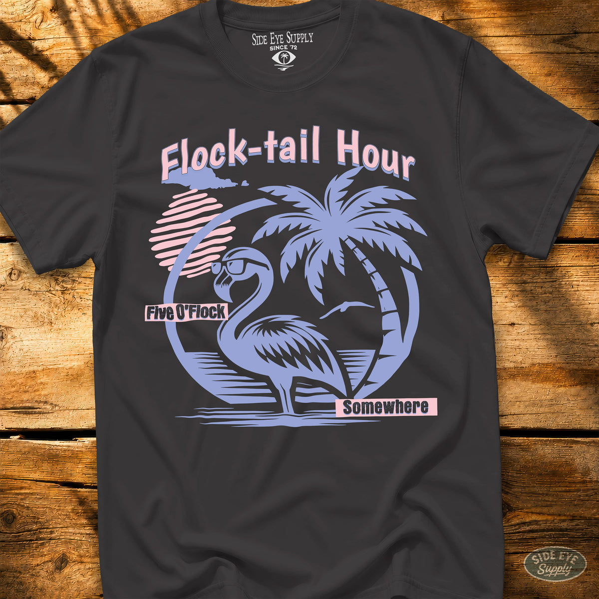 Flock-tail Hour Tee Black / S - by Side Eye Supply - Surf Beach Life Apparel