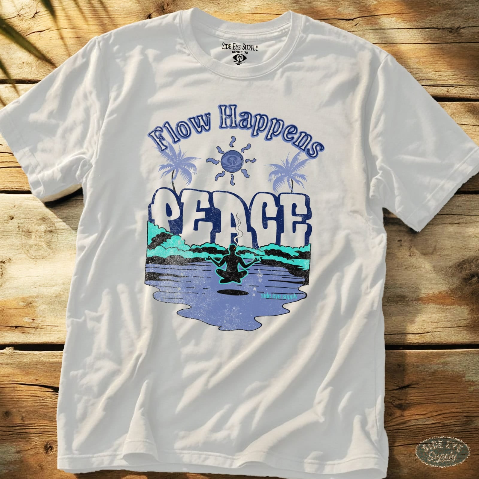 Flow Happens Tee White / S - by Side Eye Supply - Surf Beach Life Apparel