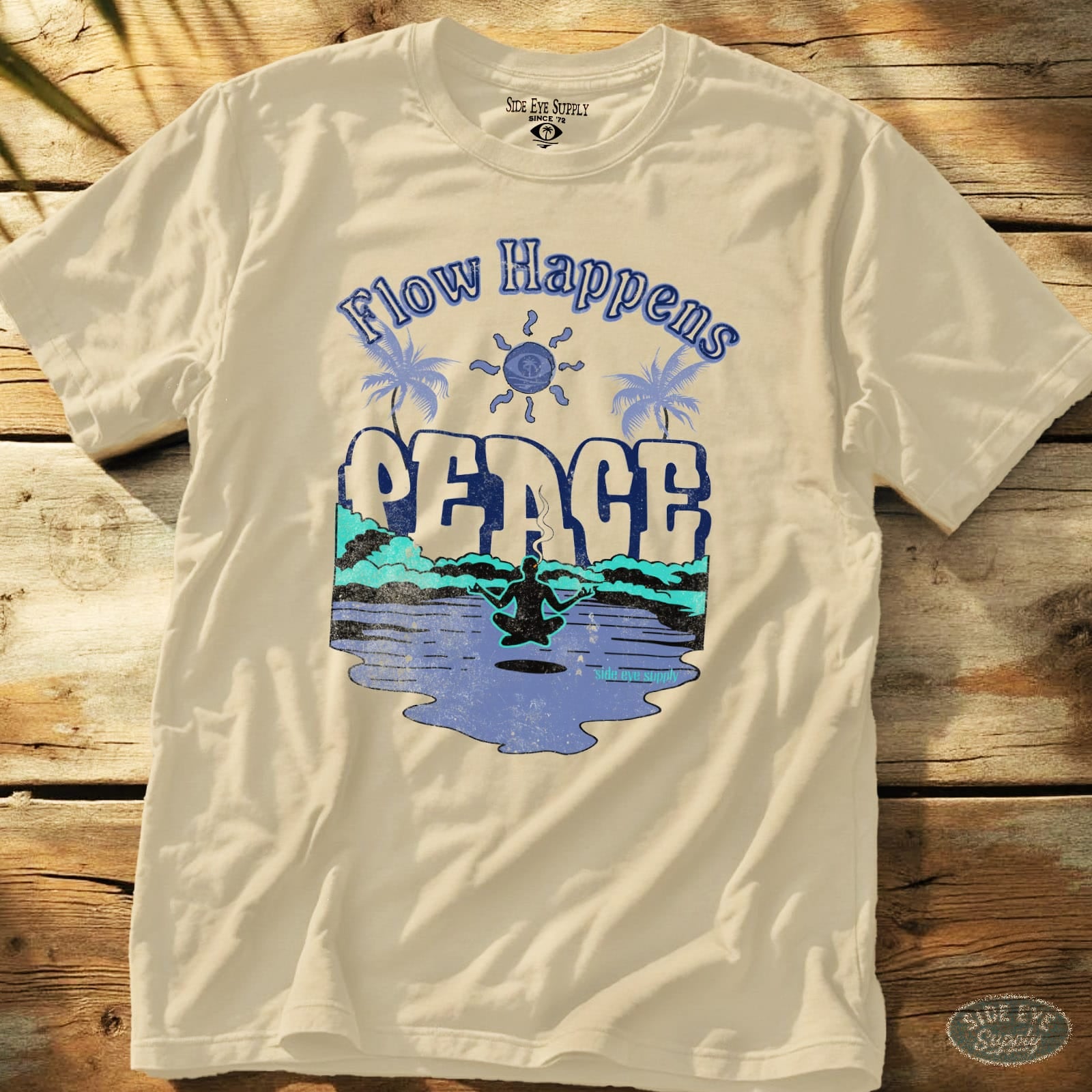 Flow Happens Tee Natural / S - by Side Eye Supply - Surf Beach Life Apparel