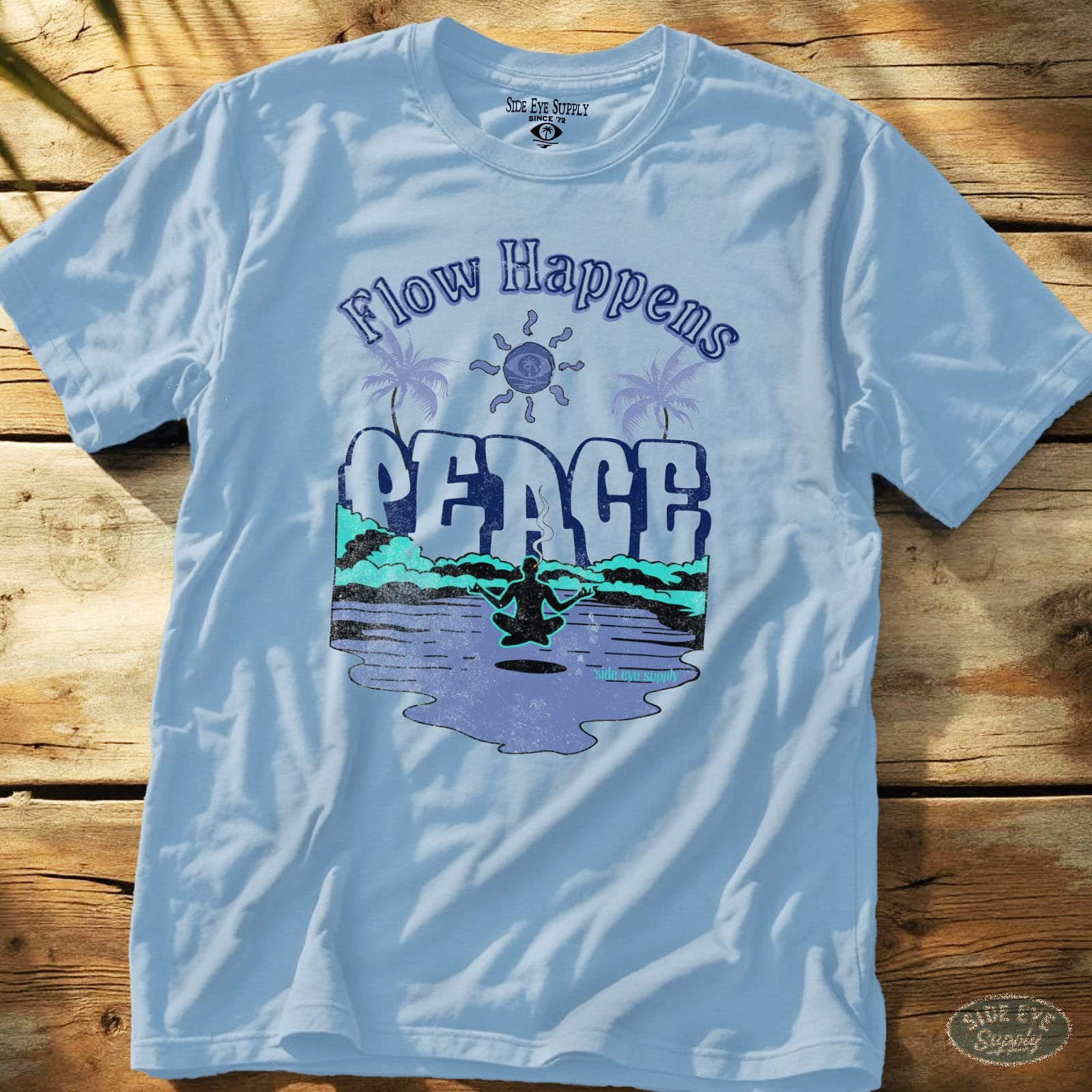 Flow Happens Tee Light Blue / S - by Side Eye Supply - Surf Beach Life Apparel