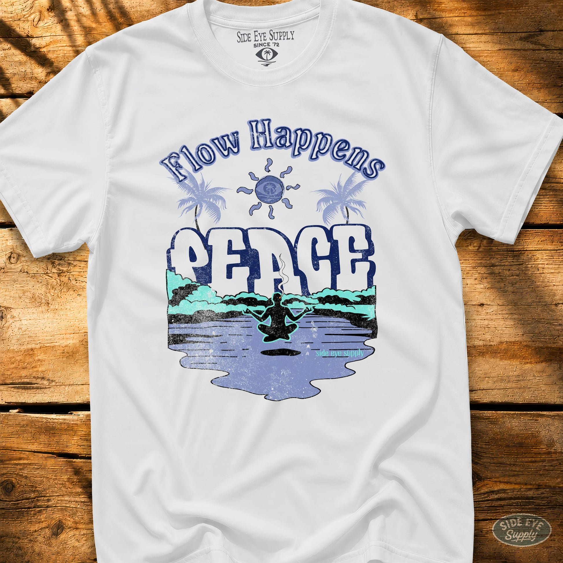 Flow Happens Tee White / S - by Side Eye Supply - Surf Beach Life Apparel